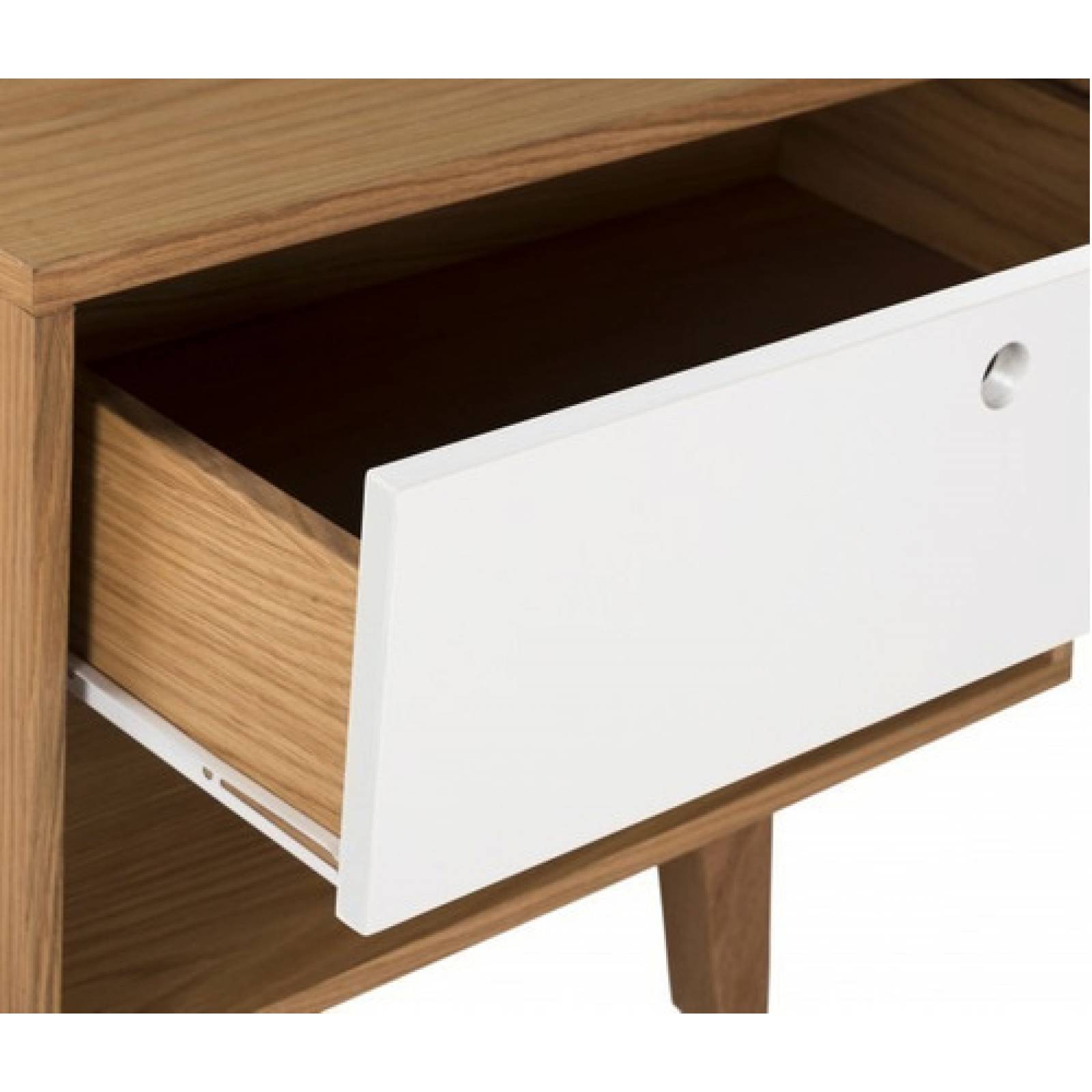 Buró Gaia Evo Recamara Minimalista Madera Encino Blanco