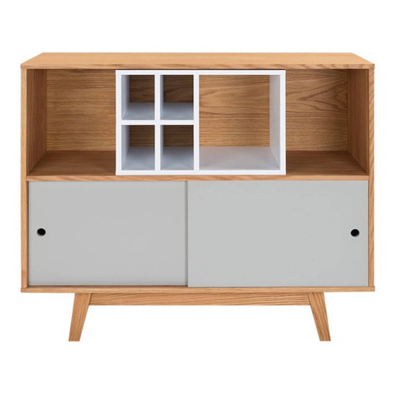 Credenza Bar Gaia Evo Madera Guarda Botellas Moderno Gris