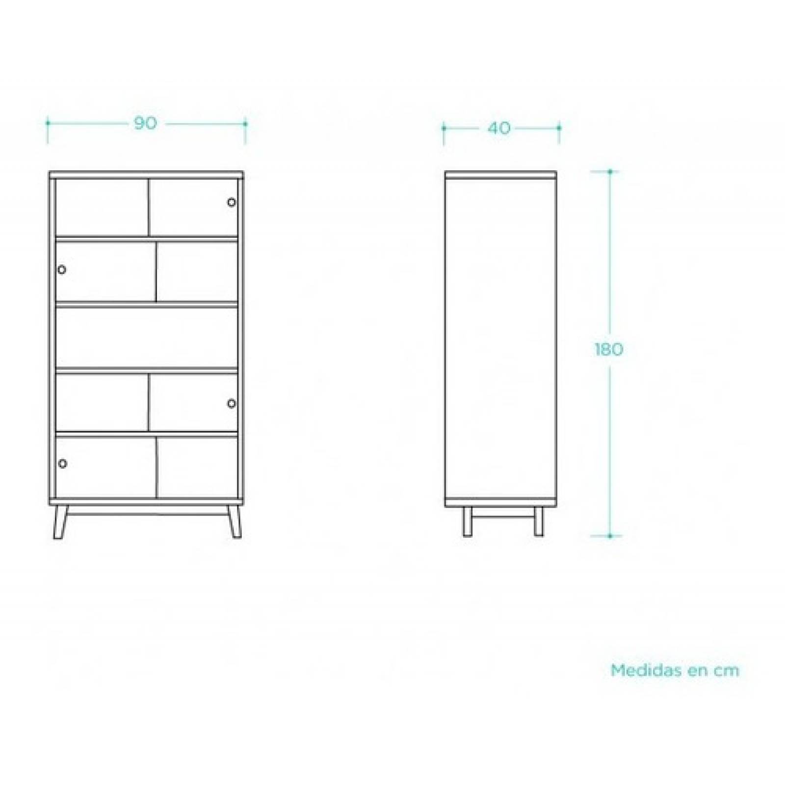 Librero Gaia Evo Madera Moderno Mueble Juguetero Negro