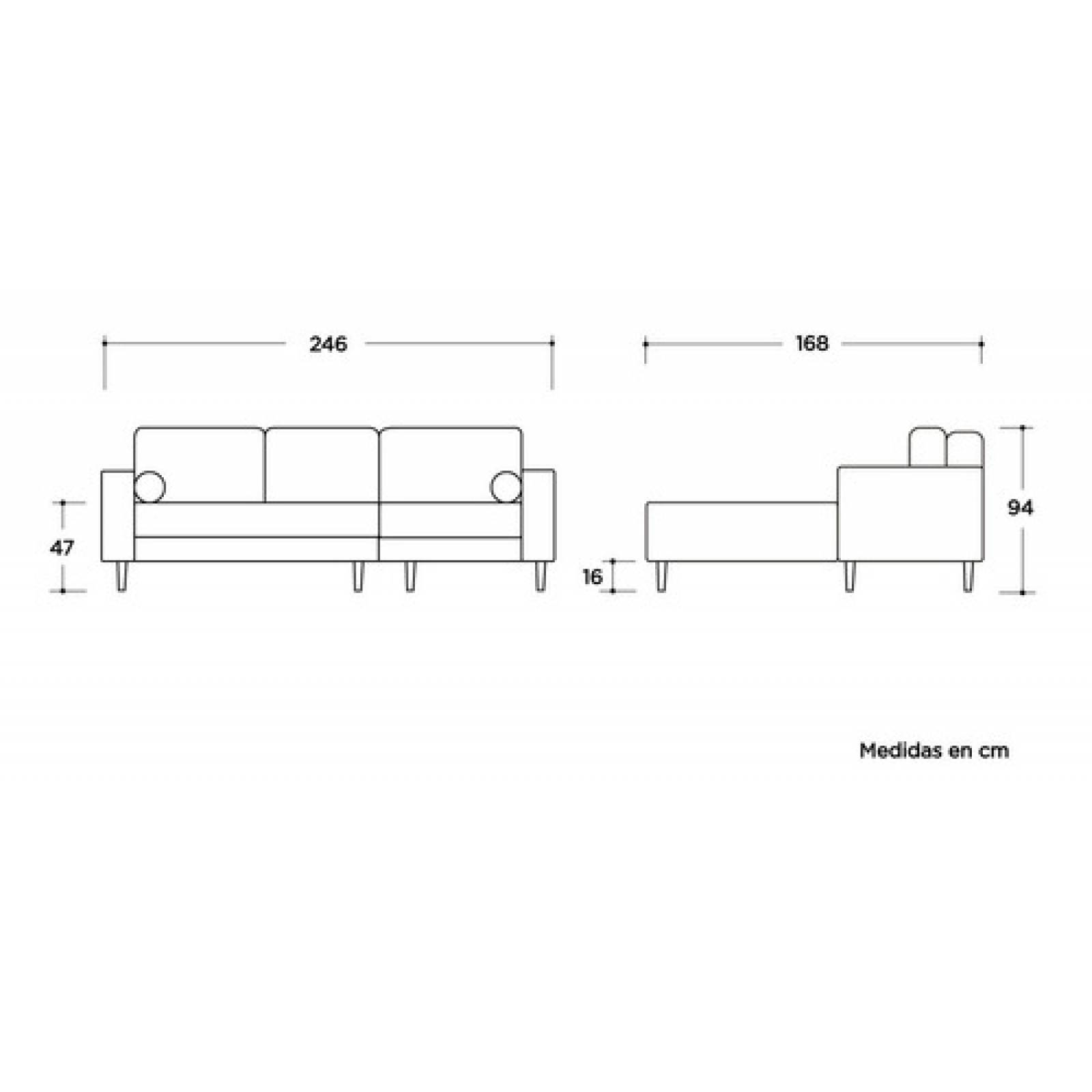 Sala Esquinera Gaia Landero Derecha Escuadra Lounge Café