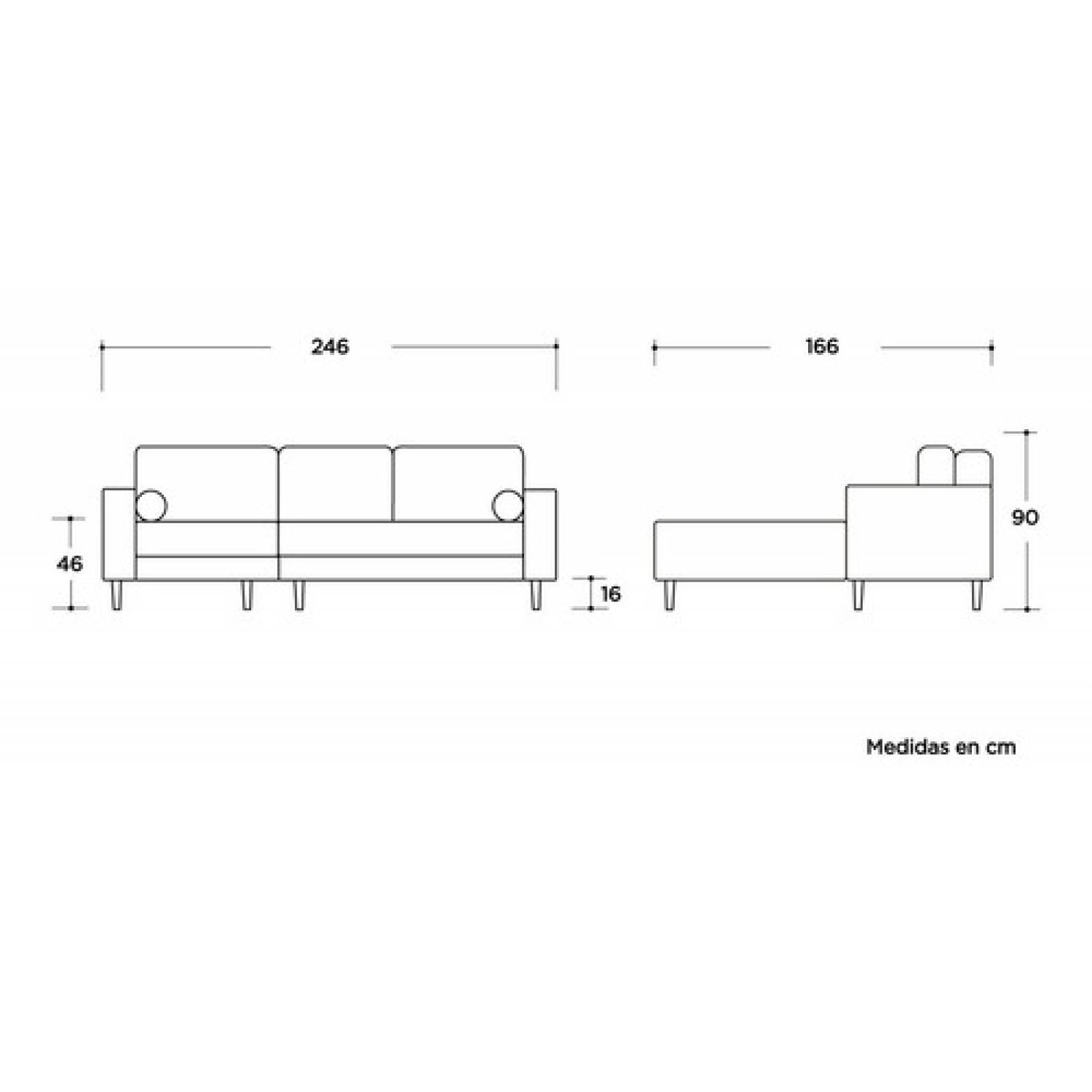 Sala Esquinera Gaia Landero Izquierda Lounge Azul Marino