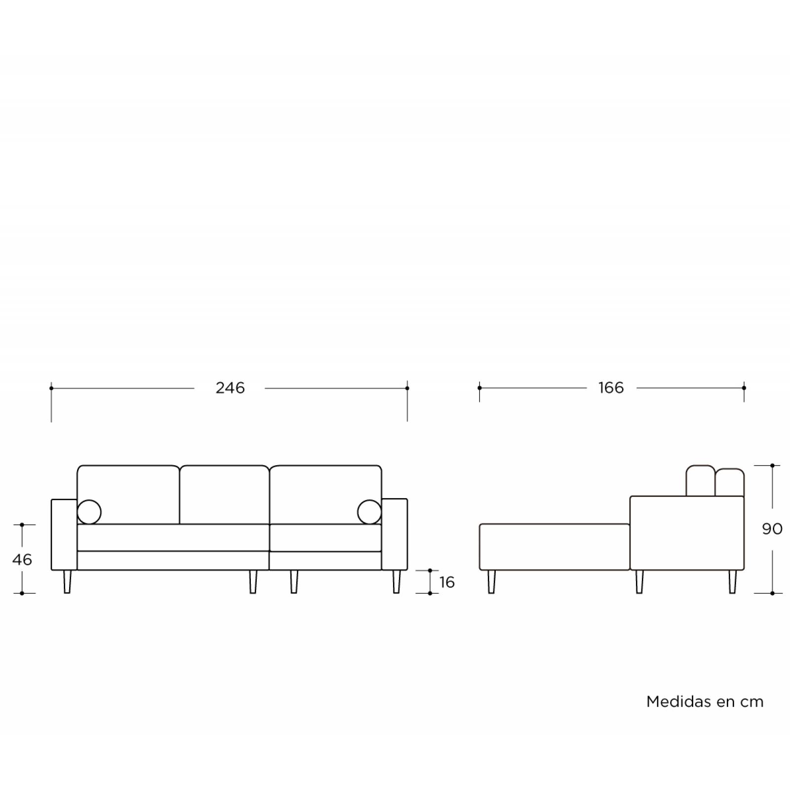 Sala esquinera derecha Landero   Verde