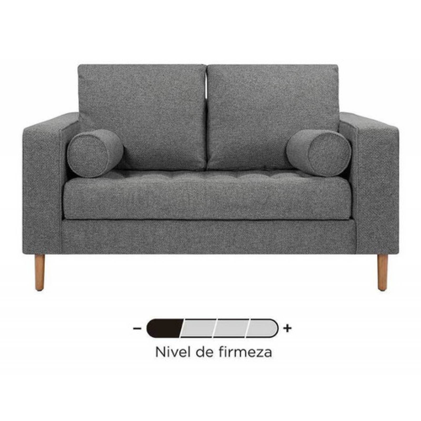 Sofa Gaia Landero Sala 2 Cuerpos Lounge Moderno Gris Oscuro