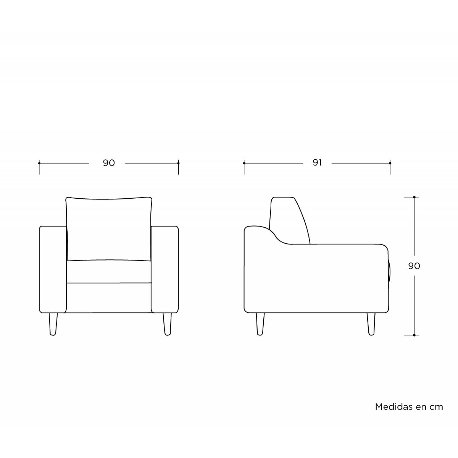 Sillón Landero terciopelo   Rosa