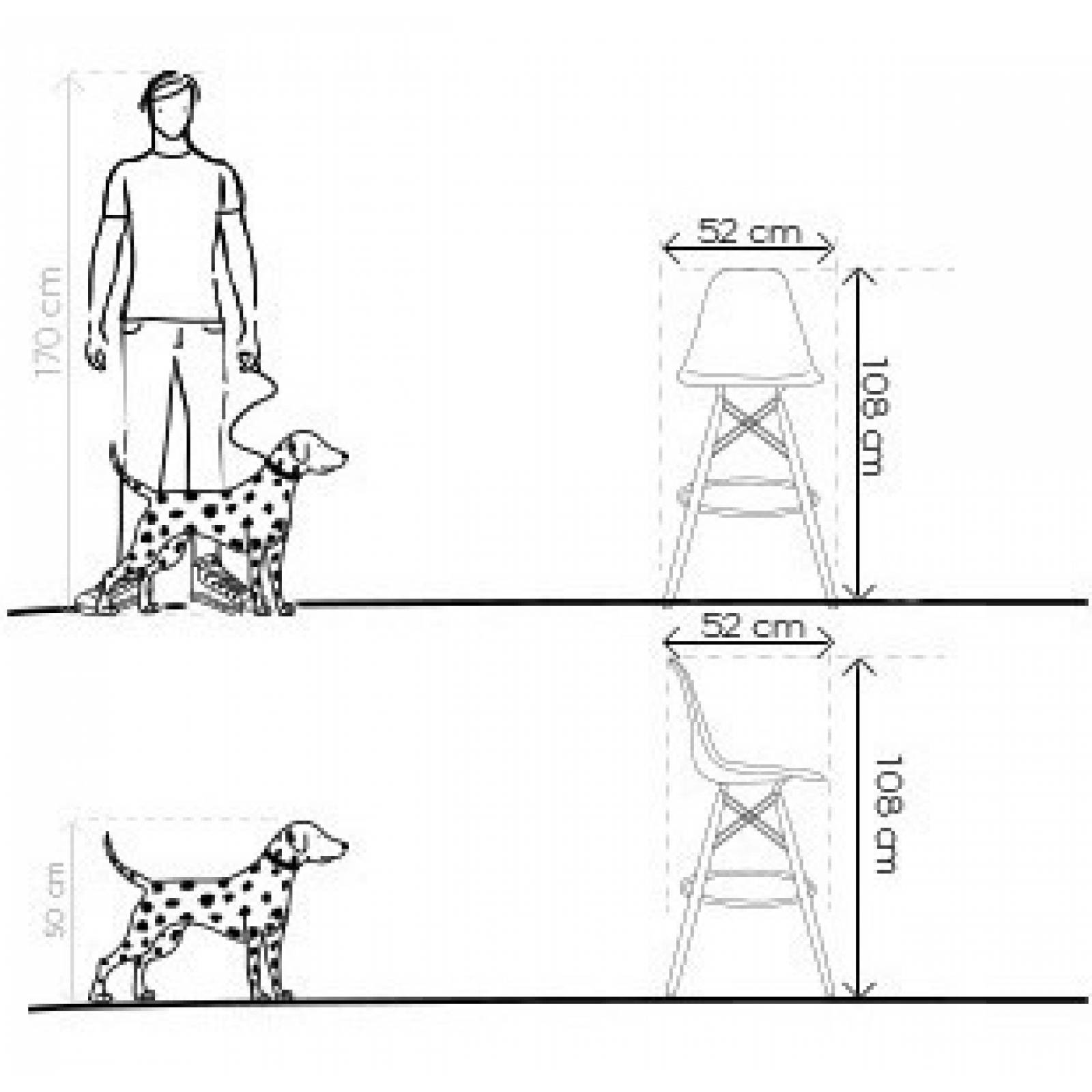 Banco Alto Gaia Eames Multifuncional Negro