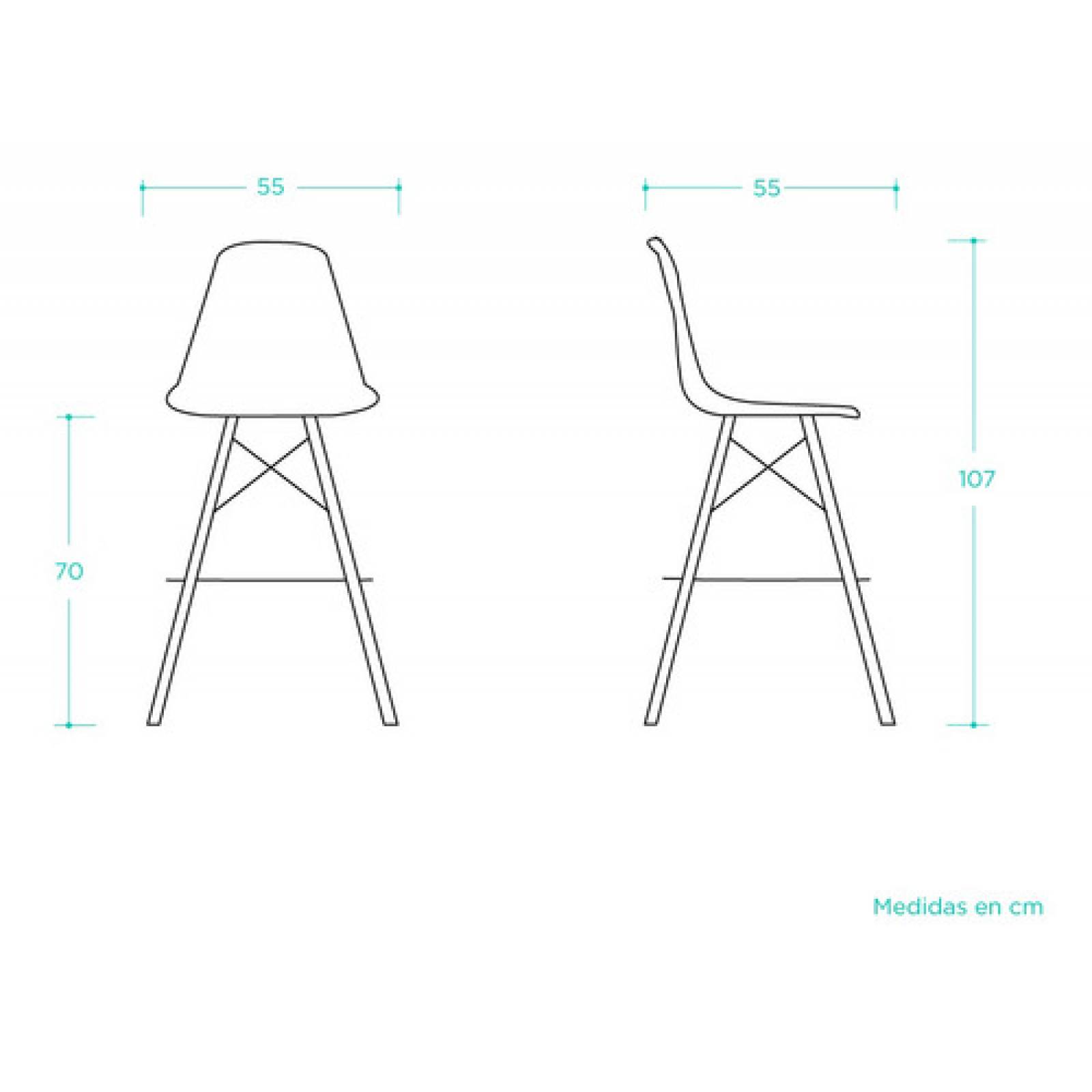 Banco Alto Réplica Eames 70 Cm Amarillo