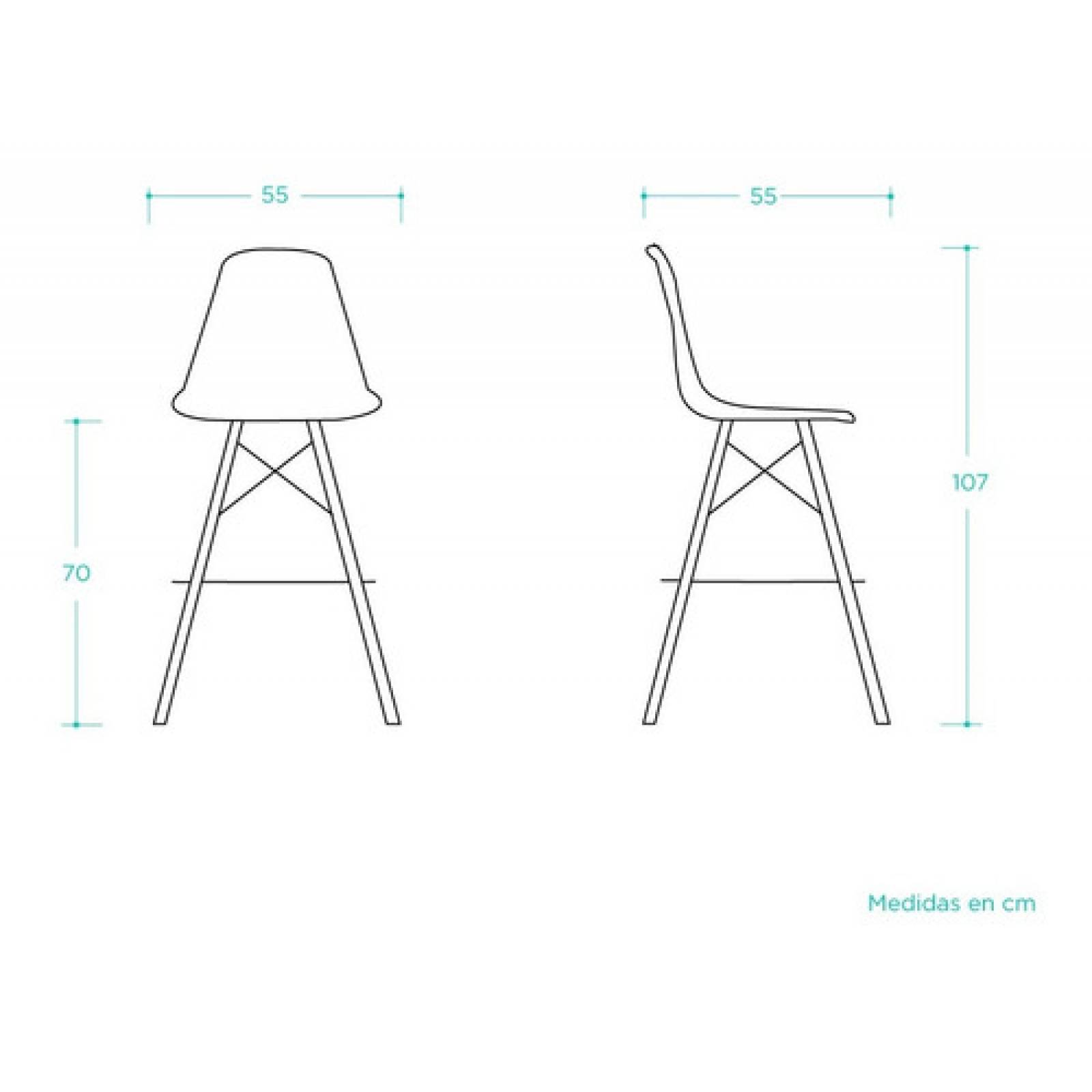 Banco Alto Réplica Eames 70 Cm   Verde