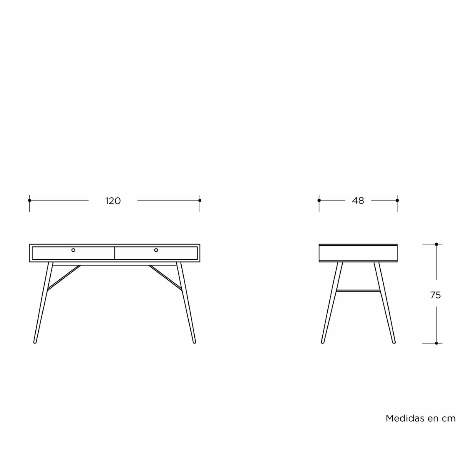 Escritorio Nishe 120cm   Nogal   Silla Salvador   Gris oscuro
