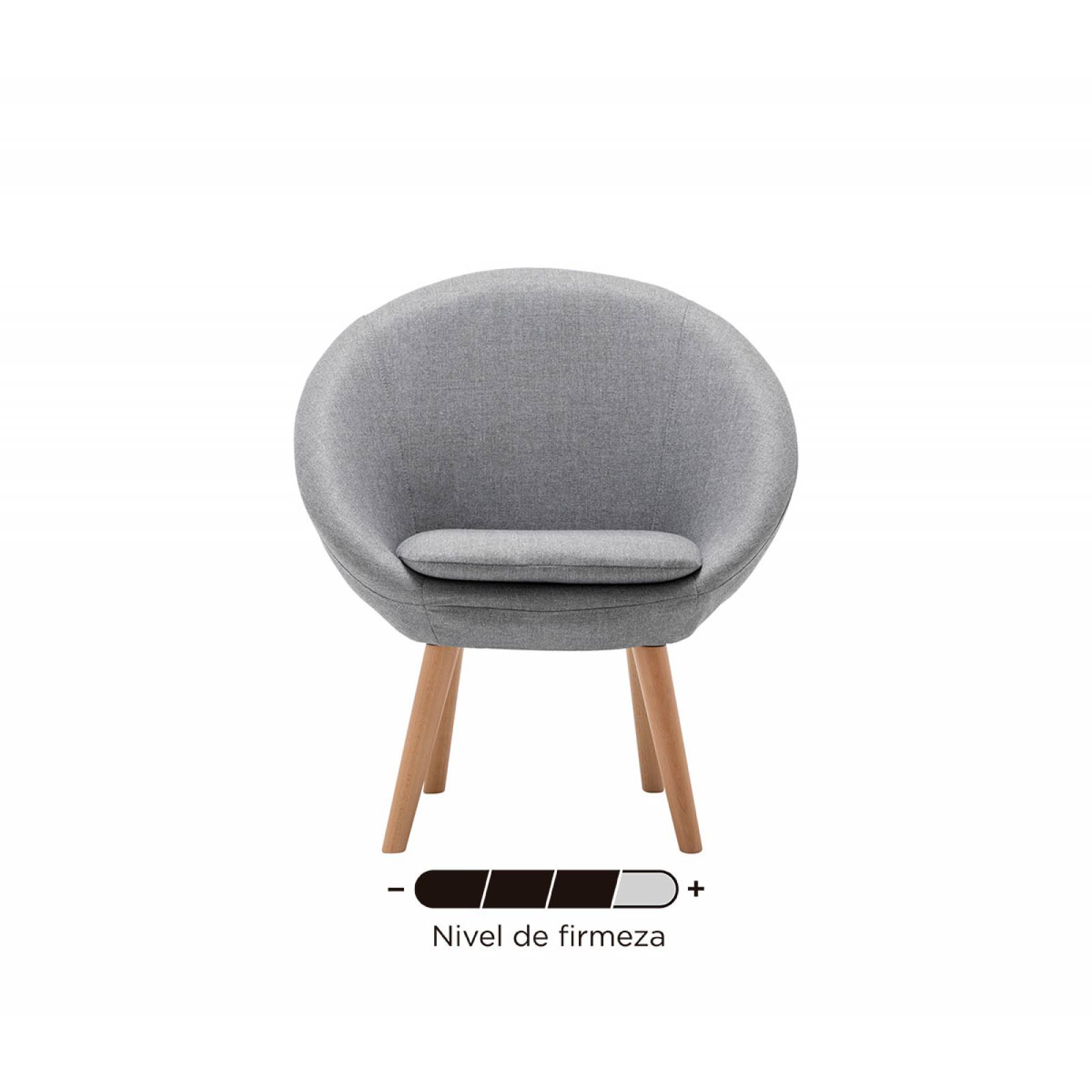 Sillón Zacatelco encino   Gris claro