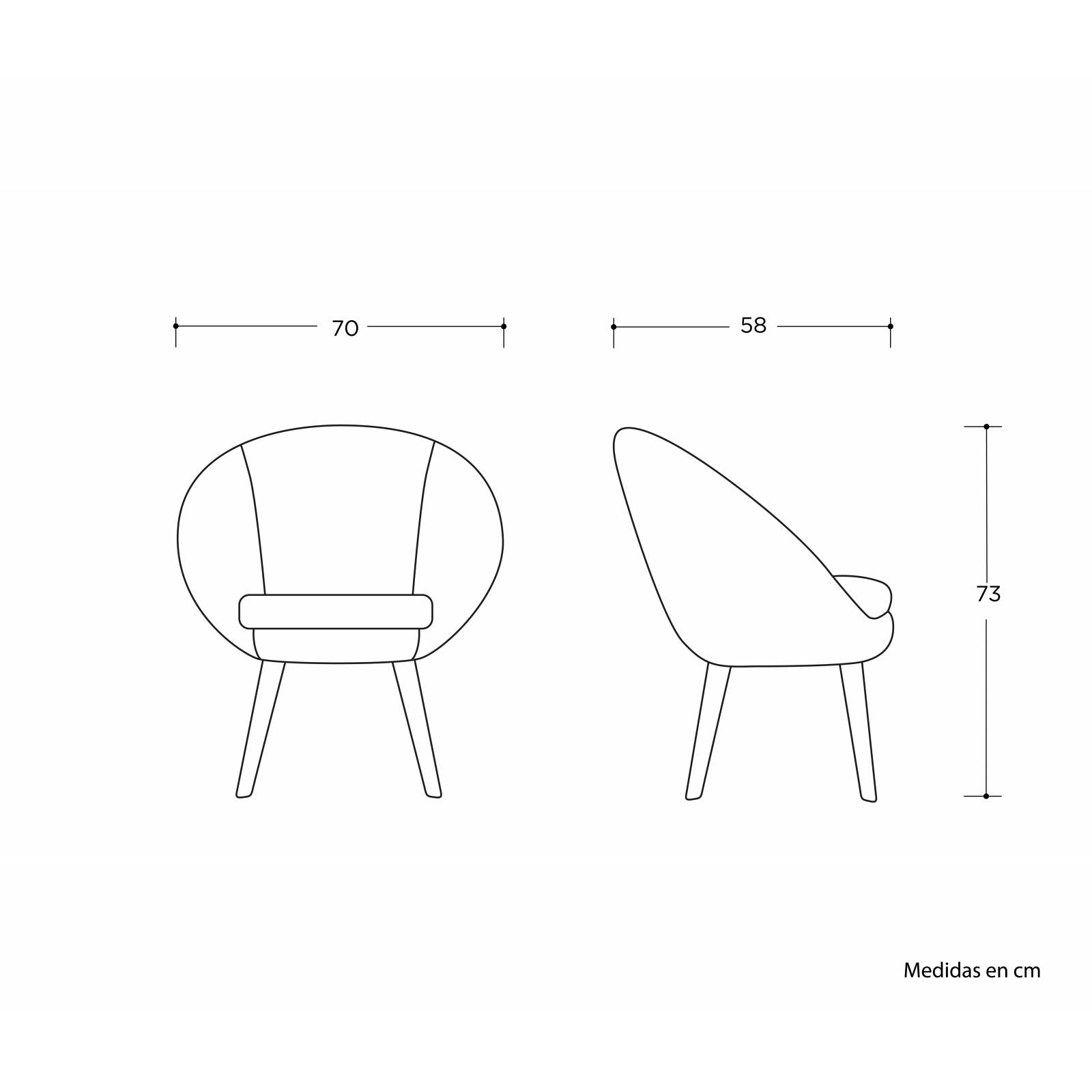 Sillón Zacatelco encino   Gris claro