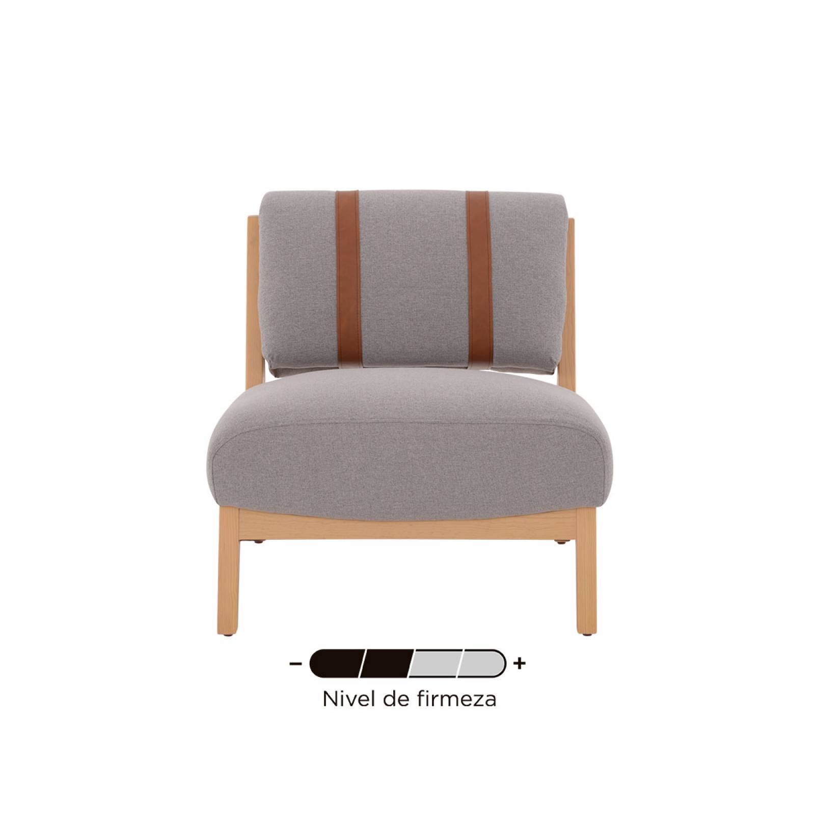 Sillón Coyoacán natural   Gris claro