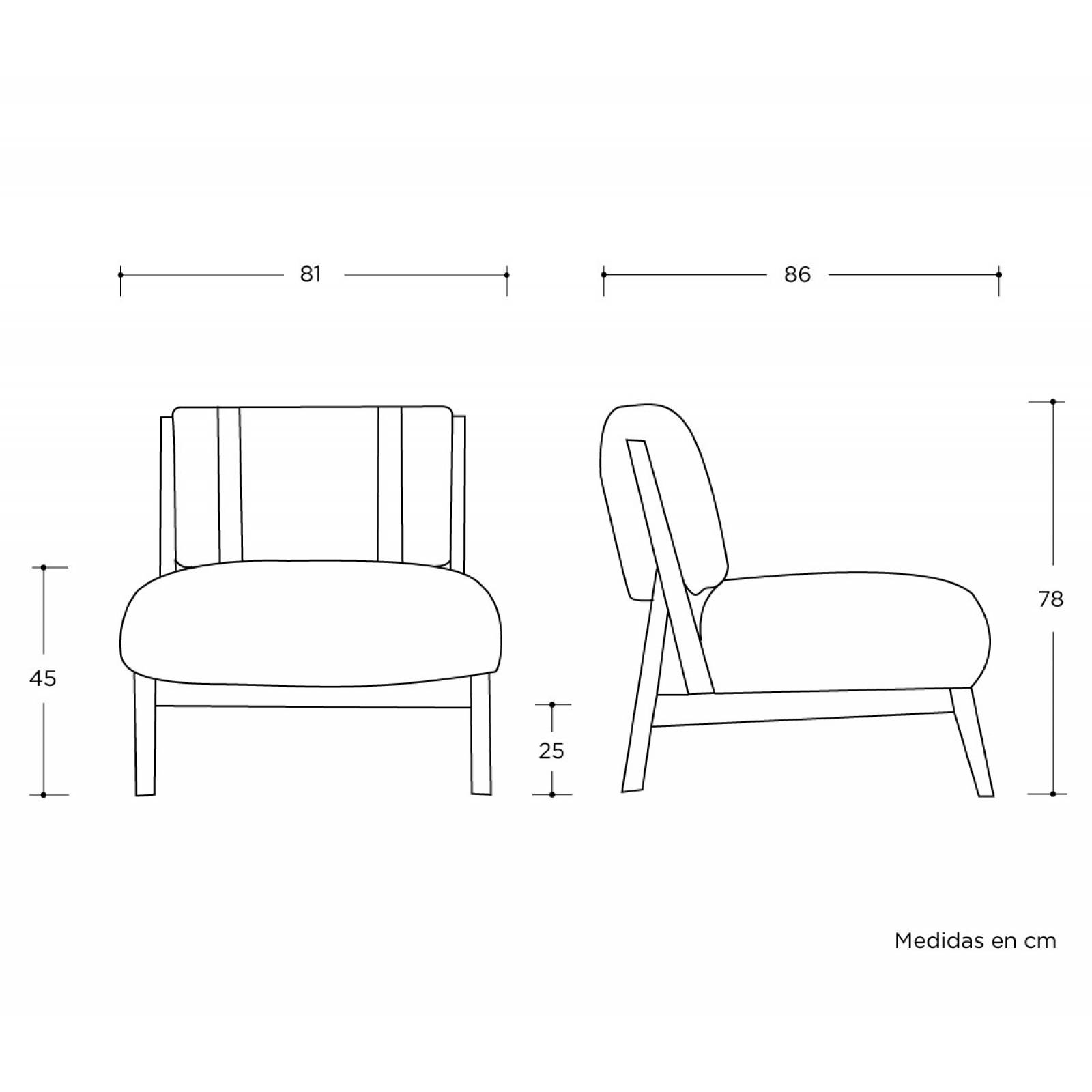 Sillón Coyoacán natural   Gris claro