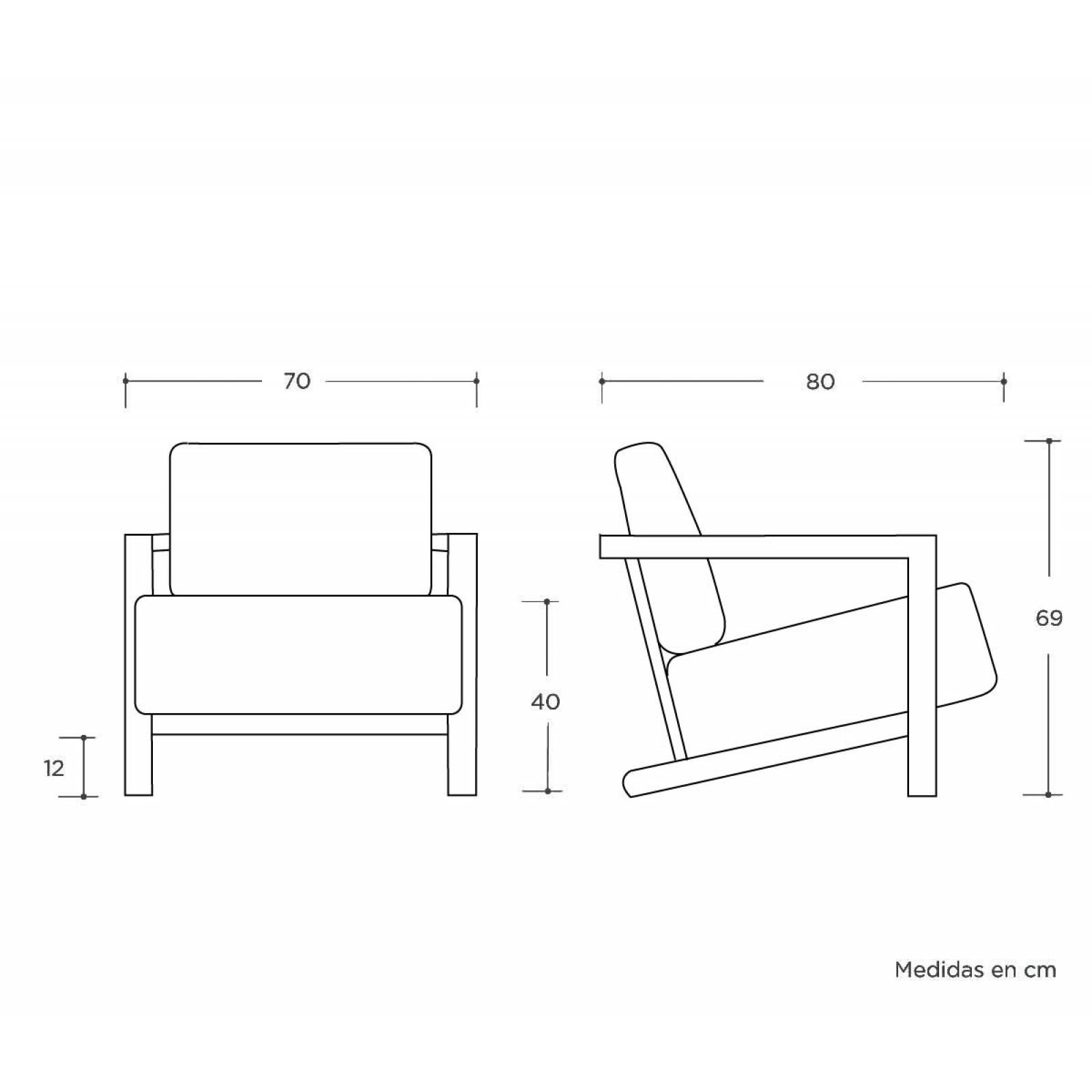 Sillón Duo encino   Azul claro