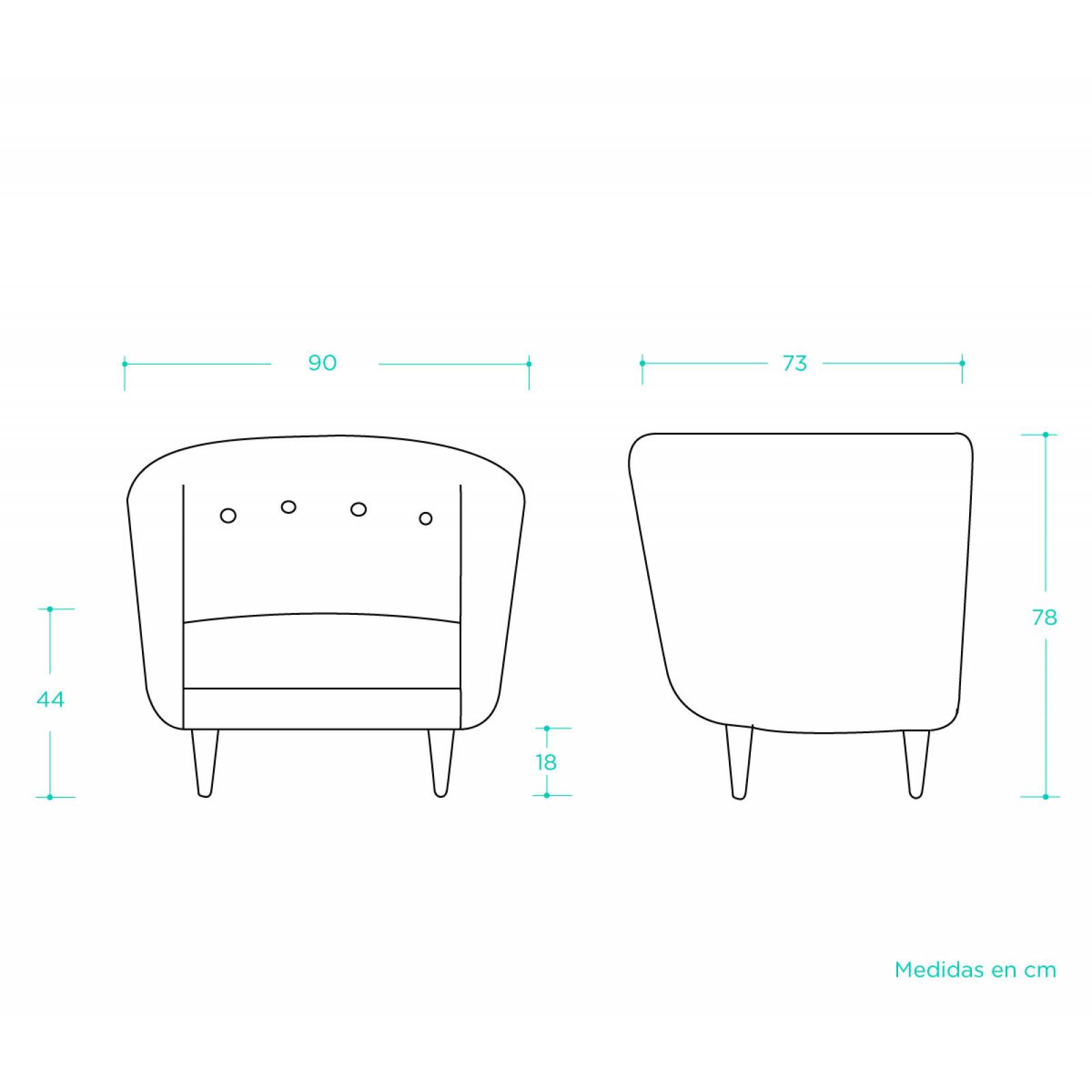 Sillón   taburete Tavári   Azul