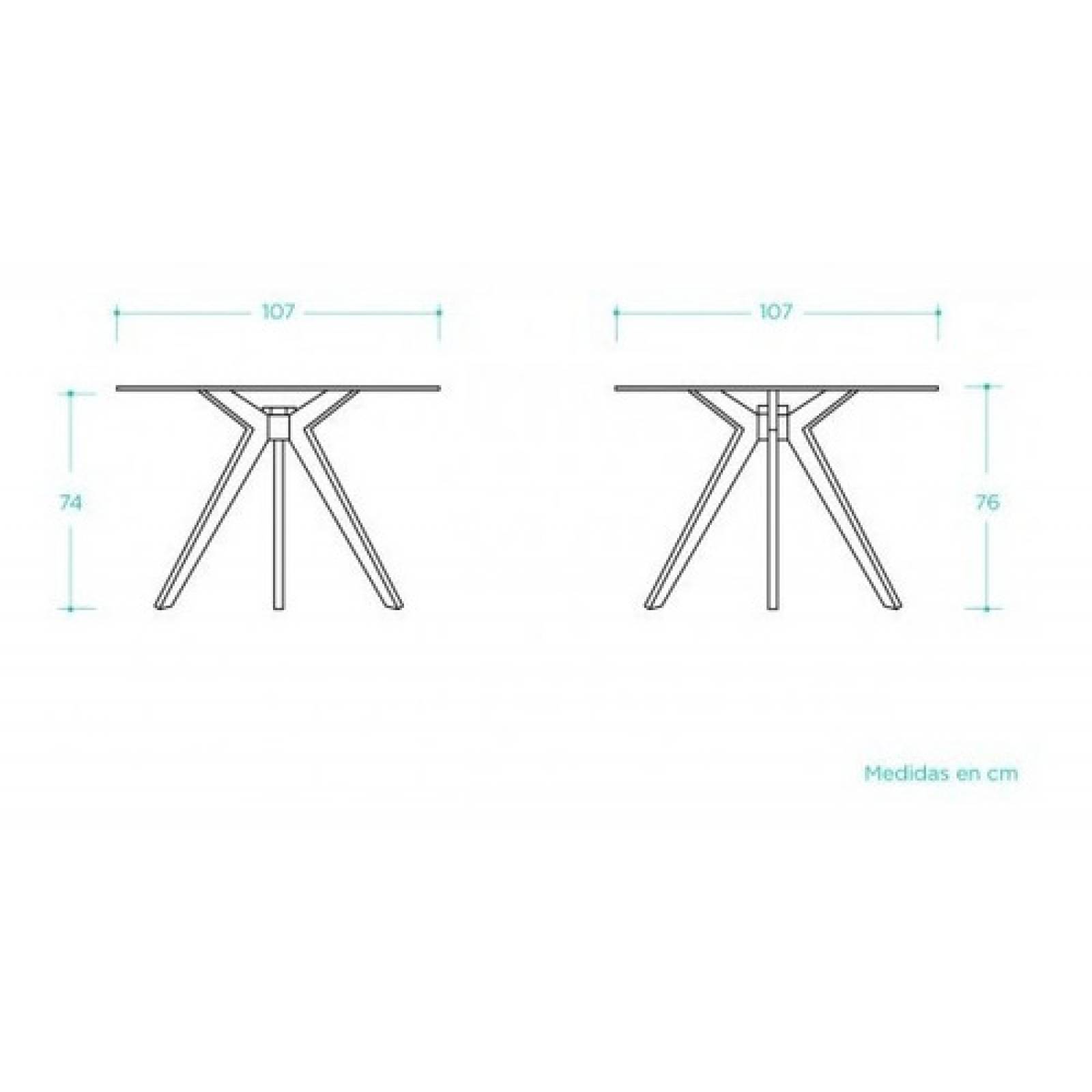 Mesa De Comedor Gaia Tulum De Vidrio Base Madera Nogal