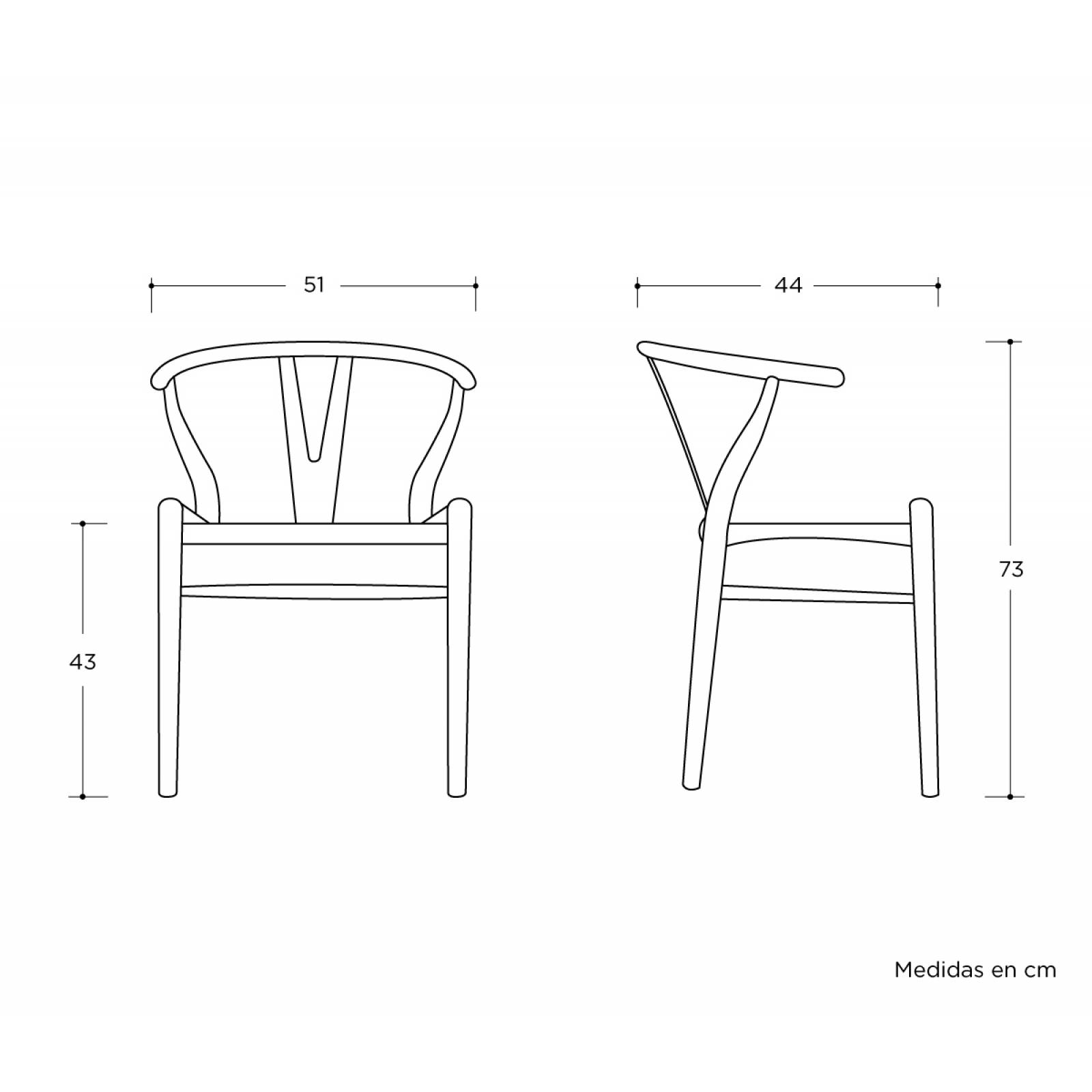 Silla Réplica CH24 Wishbone natural Negro