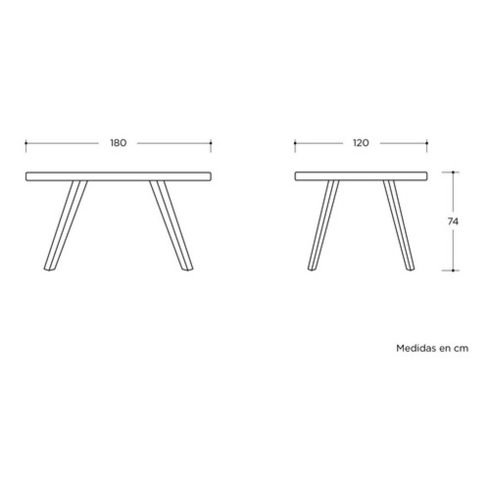 Mesa De Comedor Elíptica Xoco 180cm   Nogal