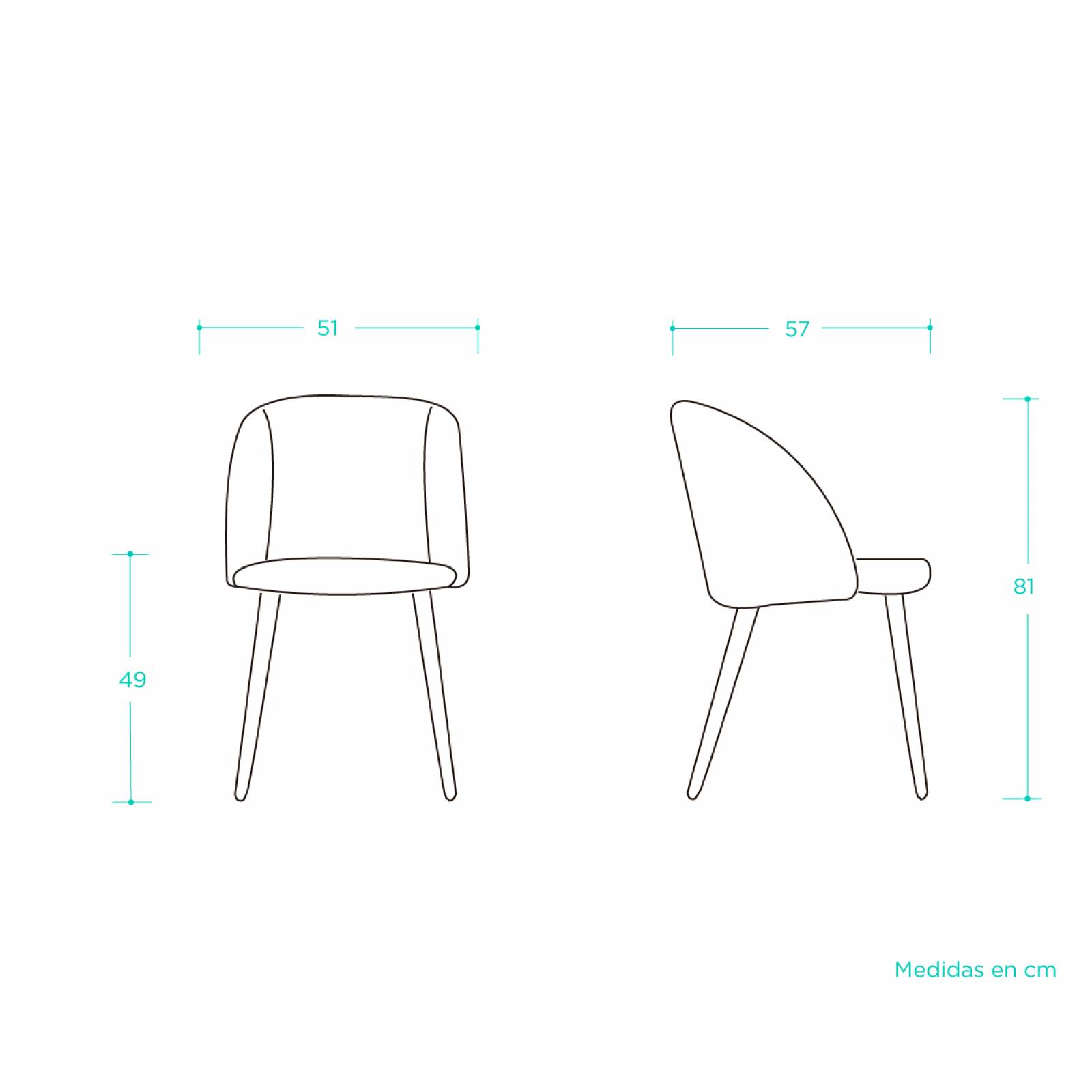 Set de 4 Sillas Rolet nogal Café