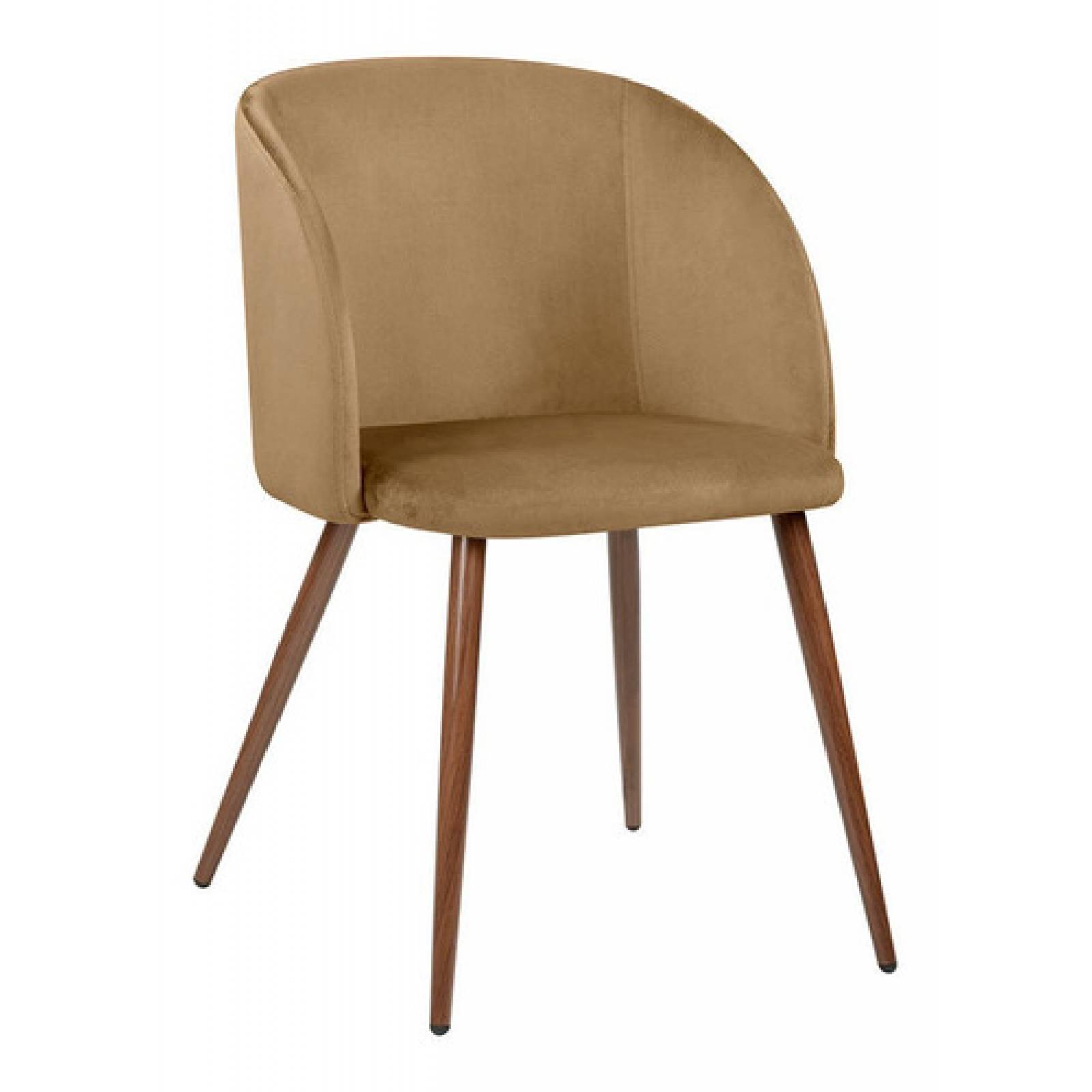 Silla Comedor Tapizada Retro Rolet Nogal Café