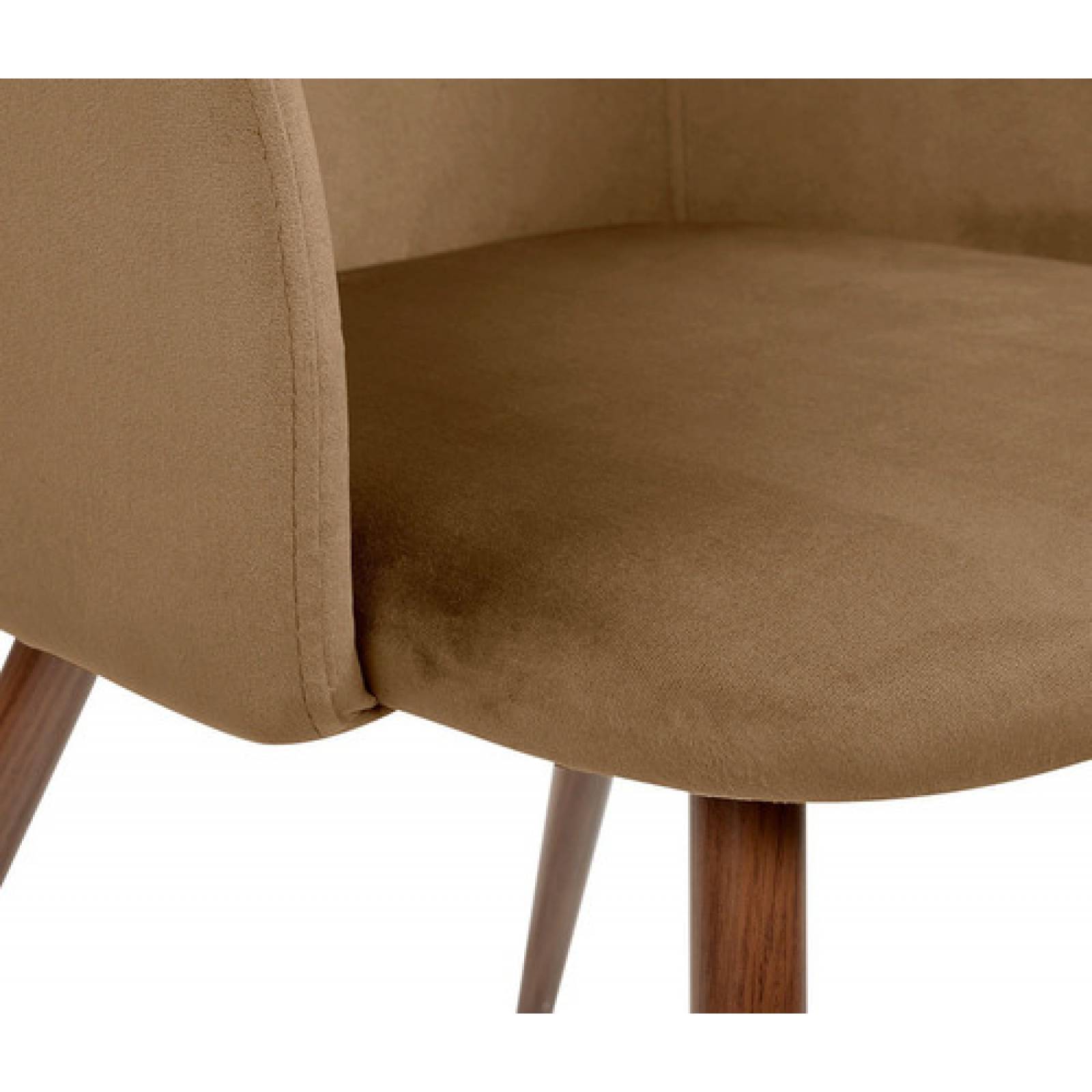 Silla Comedor Tapizada Retro Rolet Nogal Café