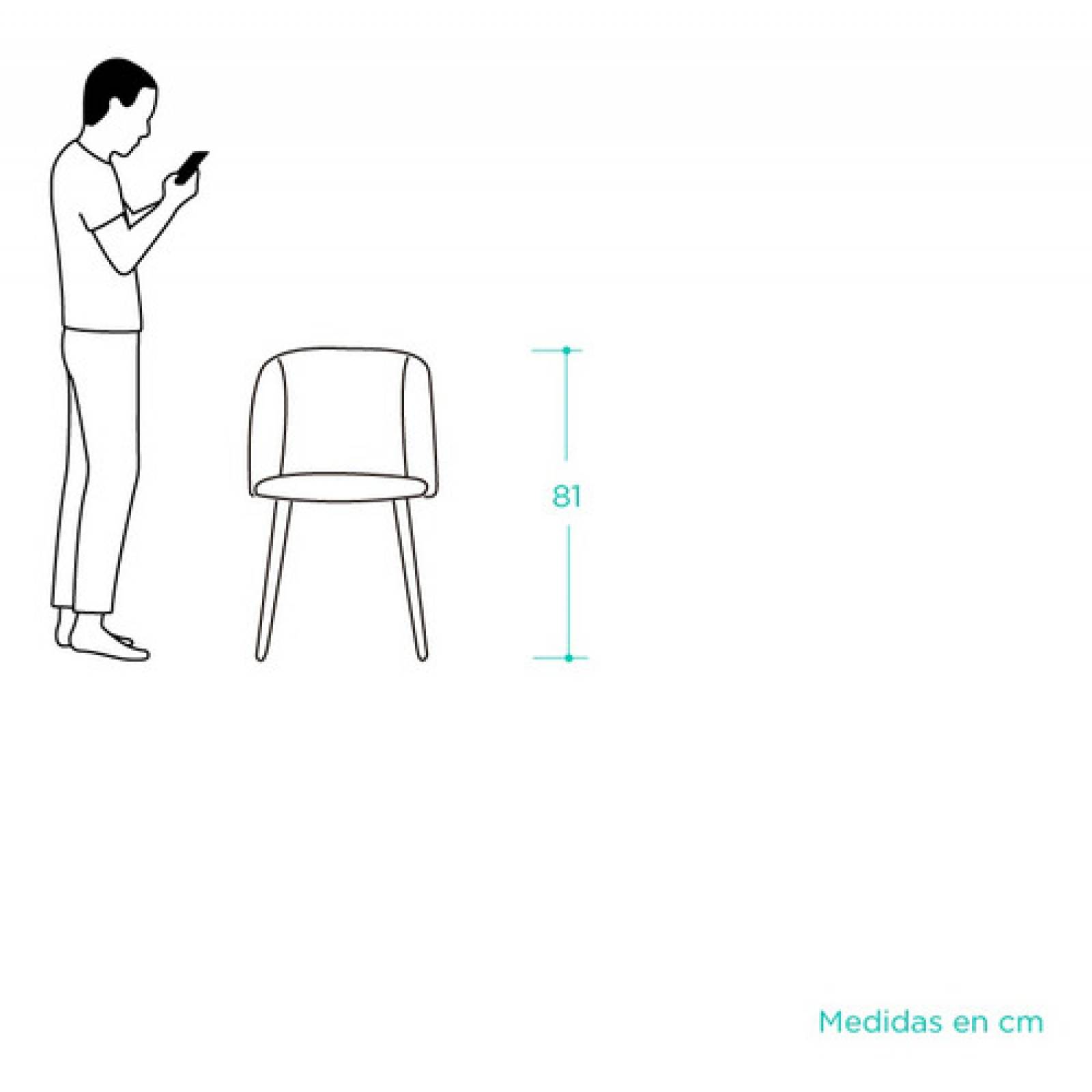 Silla Comedor Tapizada Retro Rolet Nogal Café