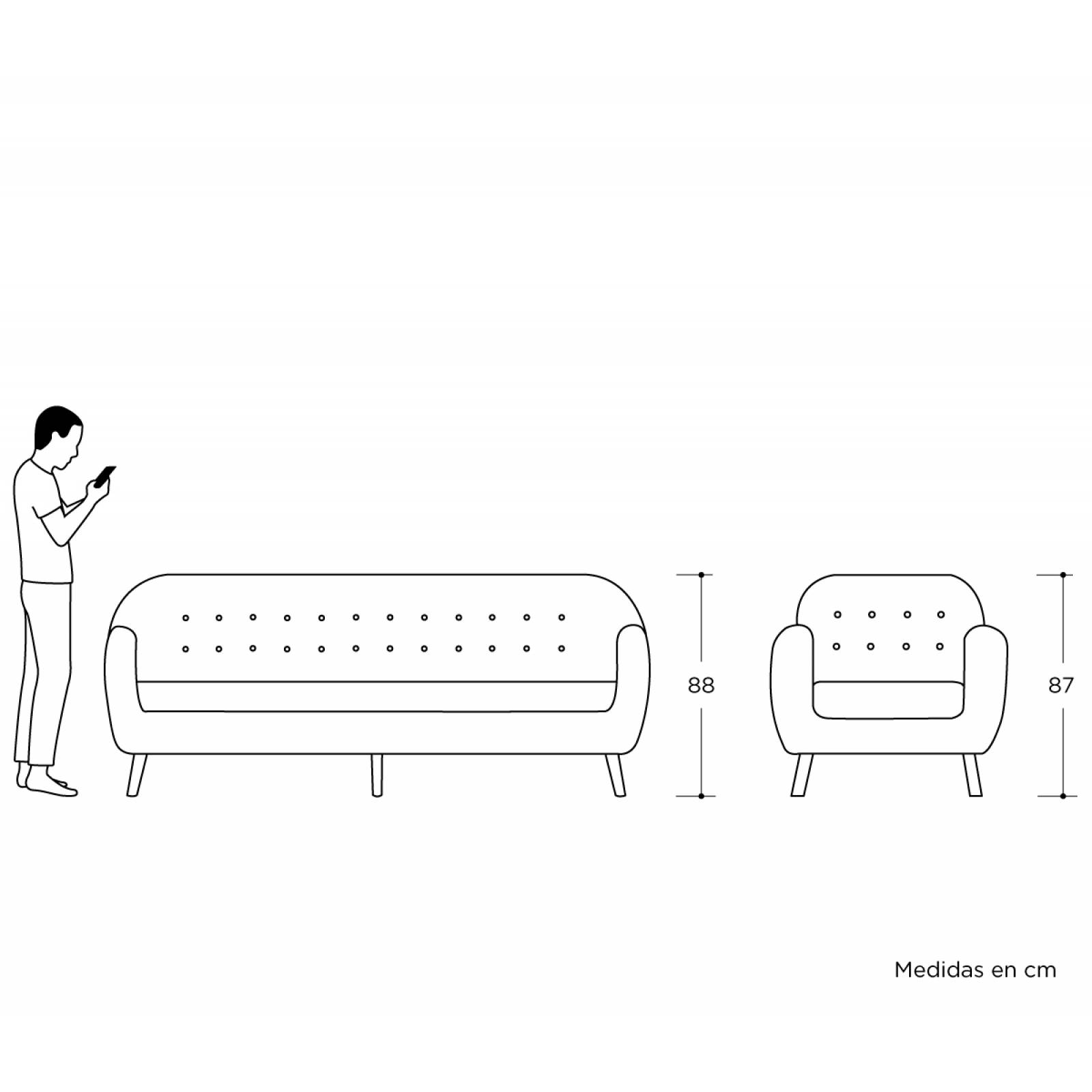 Sofá 3 cuerpos   Sillón San Blas   Verde