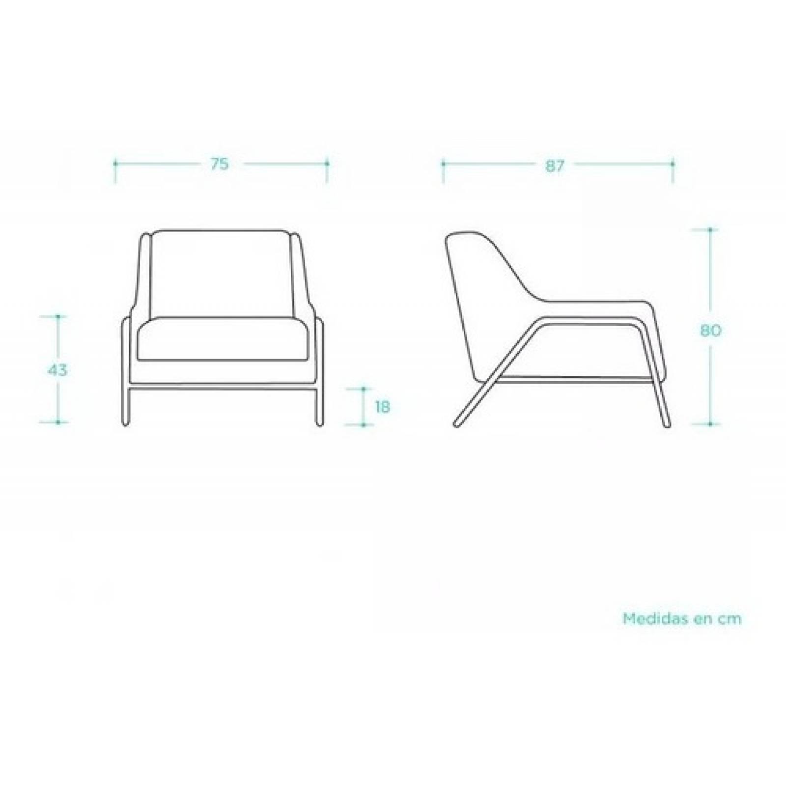 Sillón Gaia Tuxama Lounge Moderno Minimalista Verde