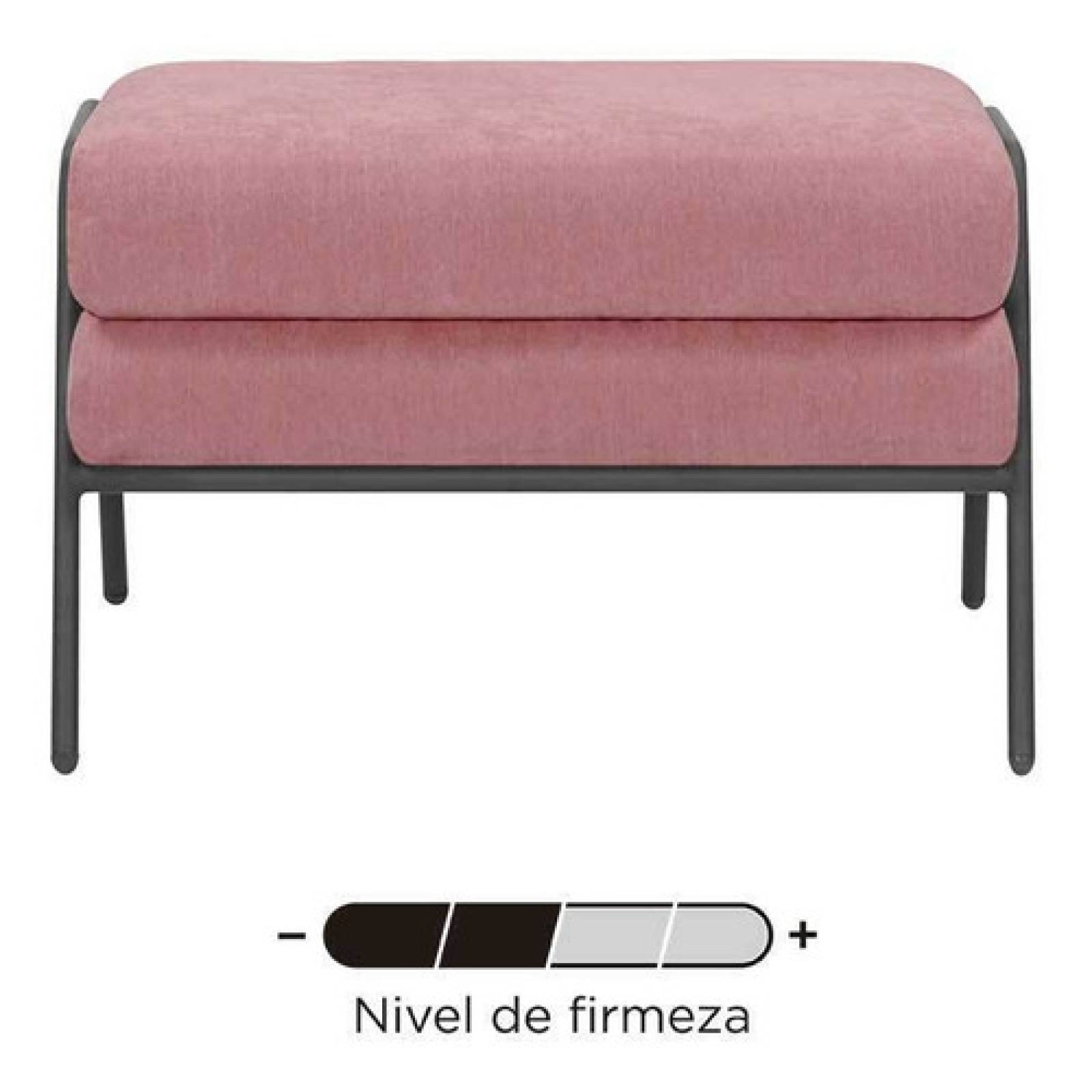 Taburete Gaia Tuxama Lounge Moderno Minimalista Rosa Cenizo