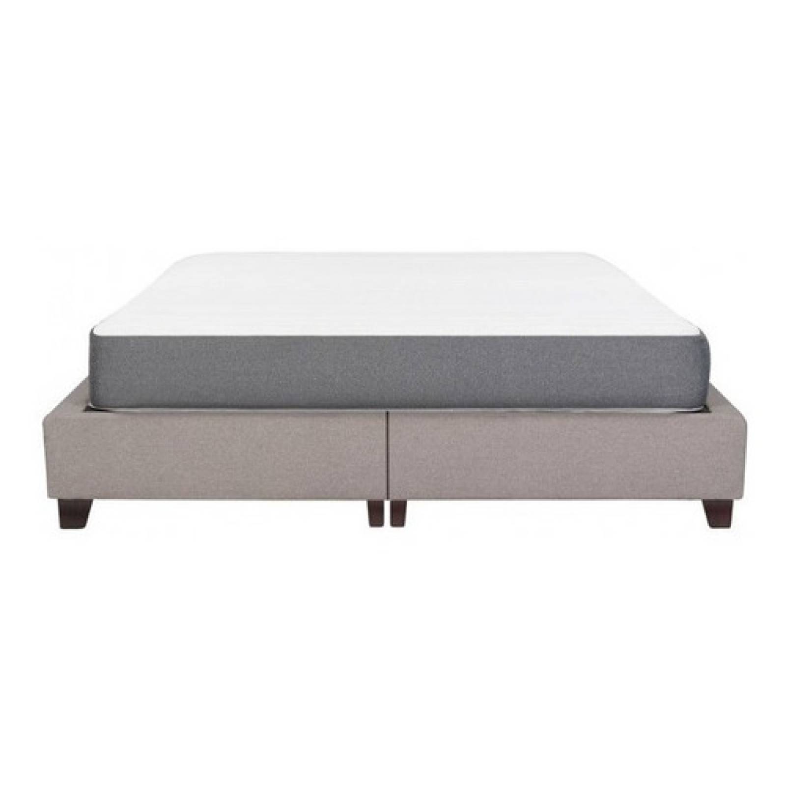 Base De Cama Gaia Marquelia King Size Box Tapizada Gris