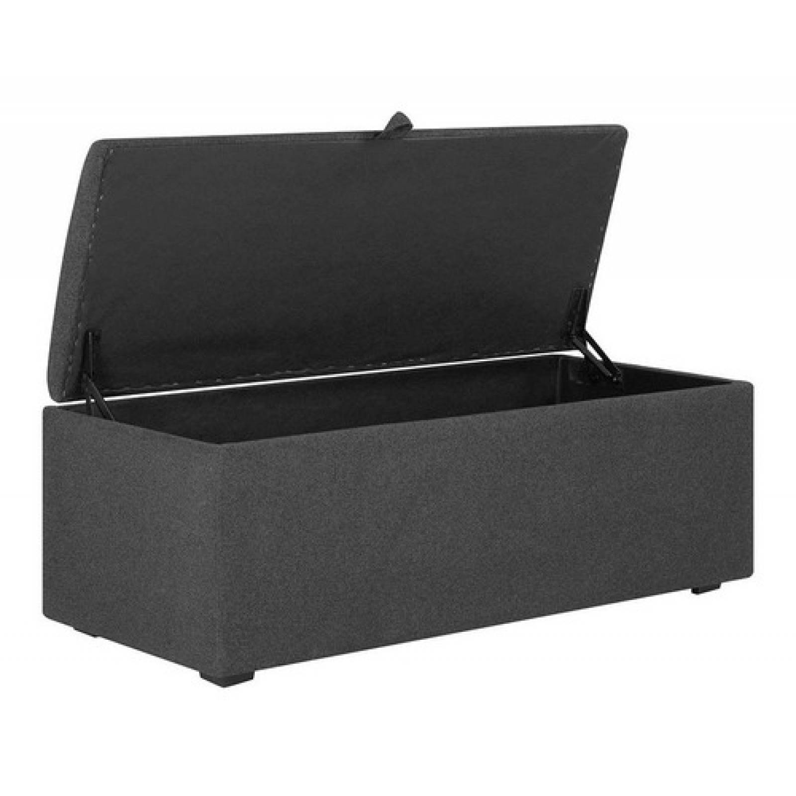 Baúl Taburete Gaia Marquelia Pie De Cama Madera Gris Oscuro