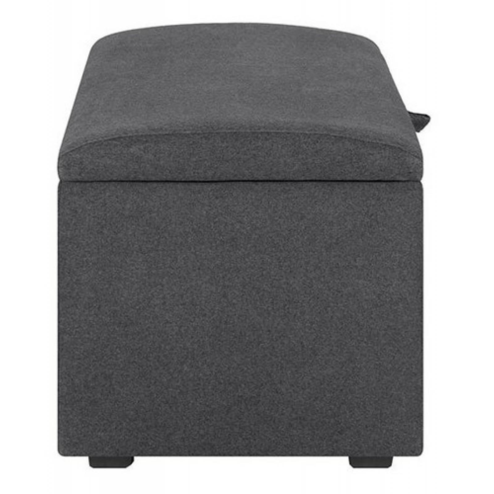 Baúl Taburete Gaia Marquelia Pie De Cama Madera Gris Oscuro