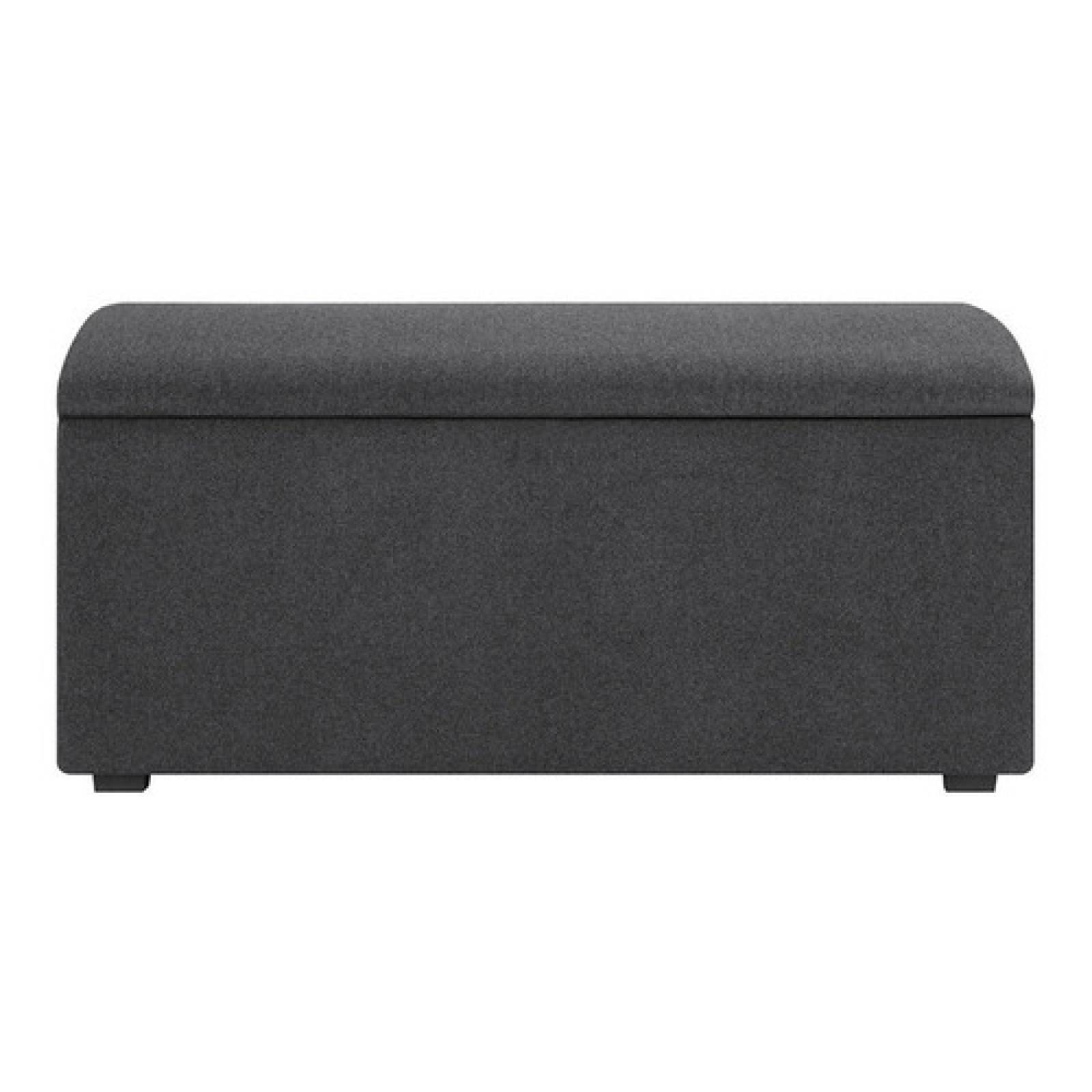 Baúl Taburete Gaia Marquelia Pie De Cama Madera Gris Oscuro