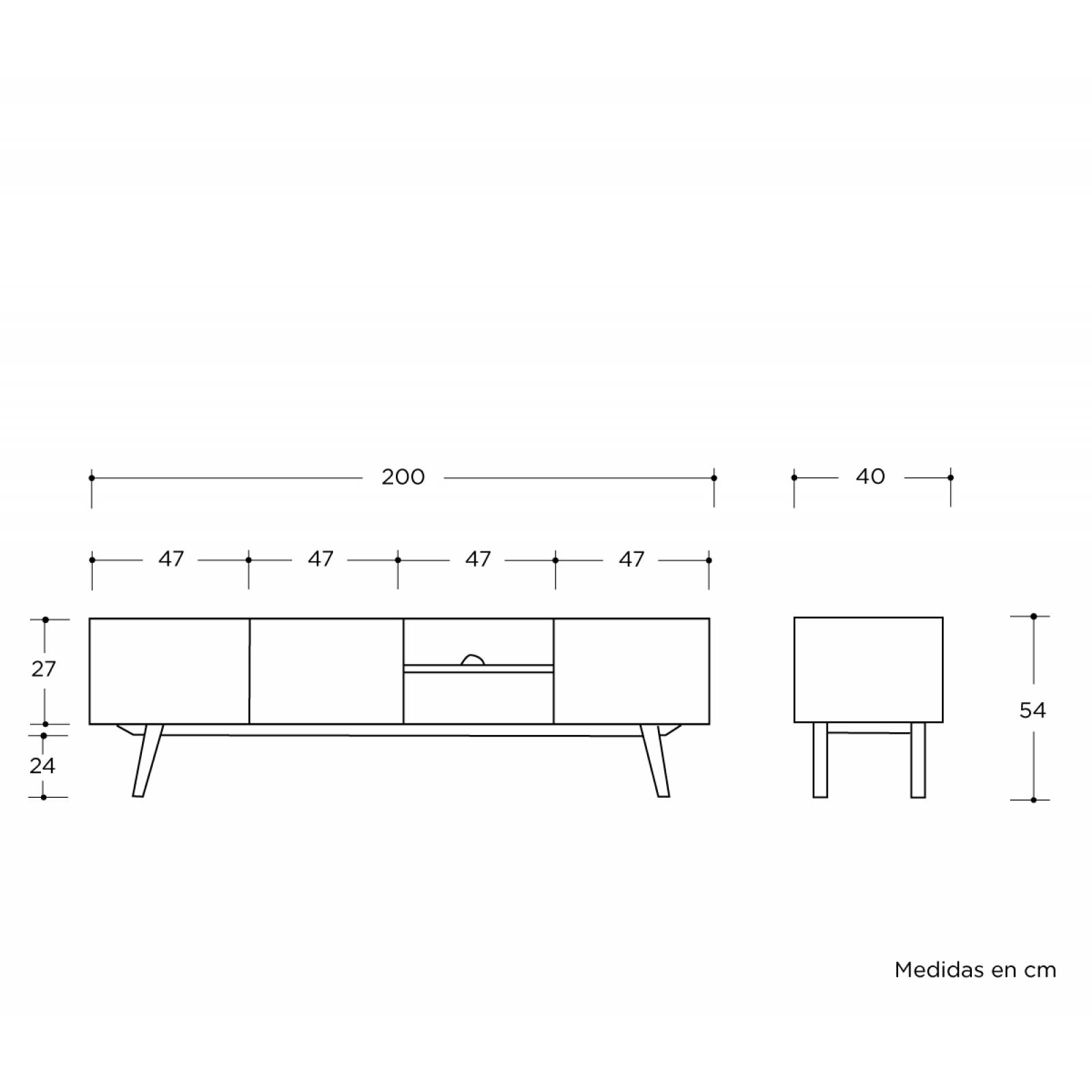 Mueble de tv Cuauhtémoc nogal 200 cm Gris oscuro