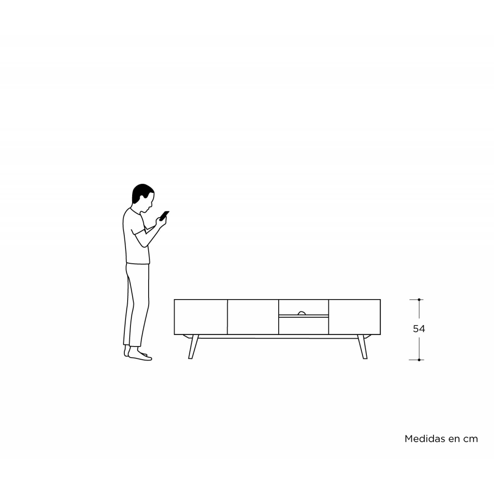 Mueble de tv Cuauhtémoc nogal 200 cm Gris oscuro