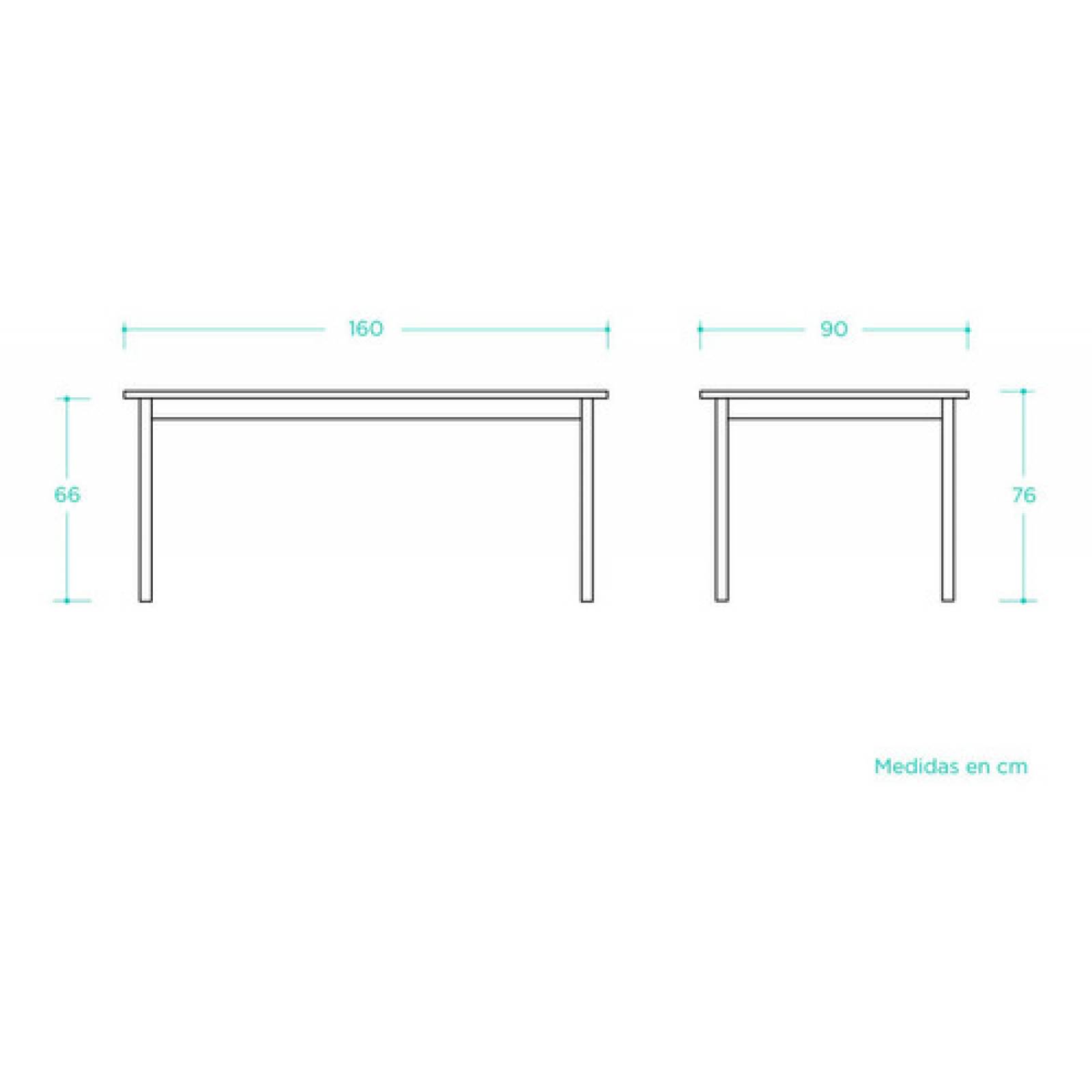 Mesa De Comedor Gaia Santo Domingo Rectangular Vintage Verde