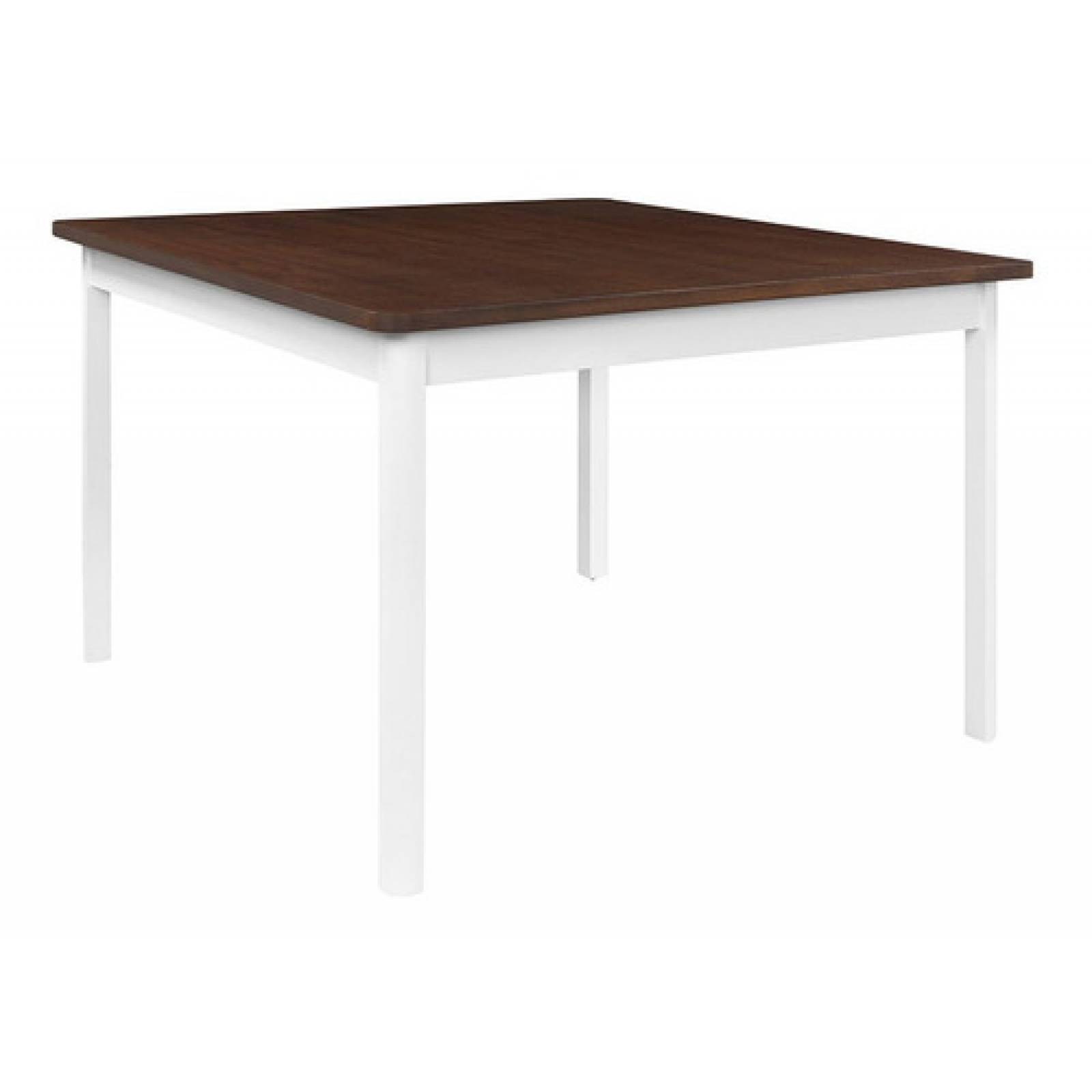 Mesa De Comedor Gaia Santo Domingo Cuadrada Madera Blanco