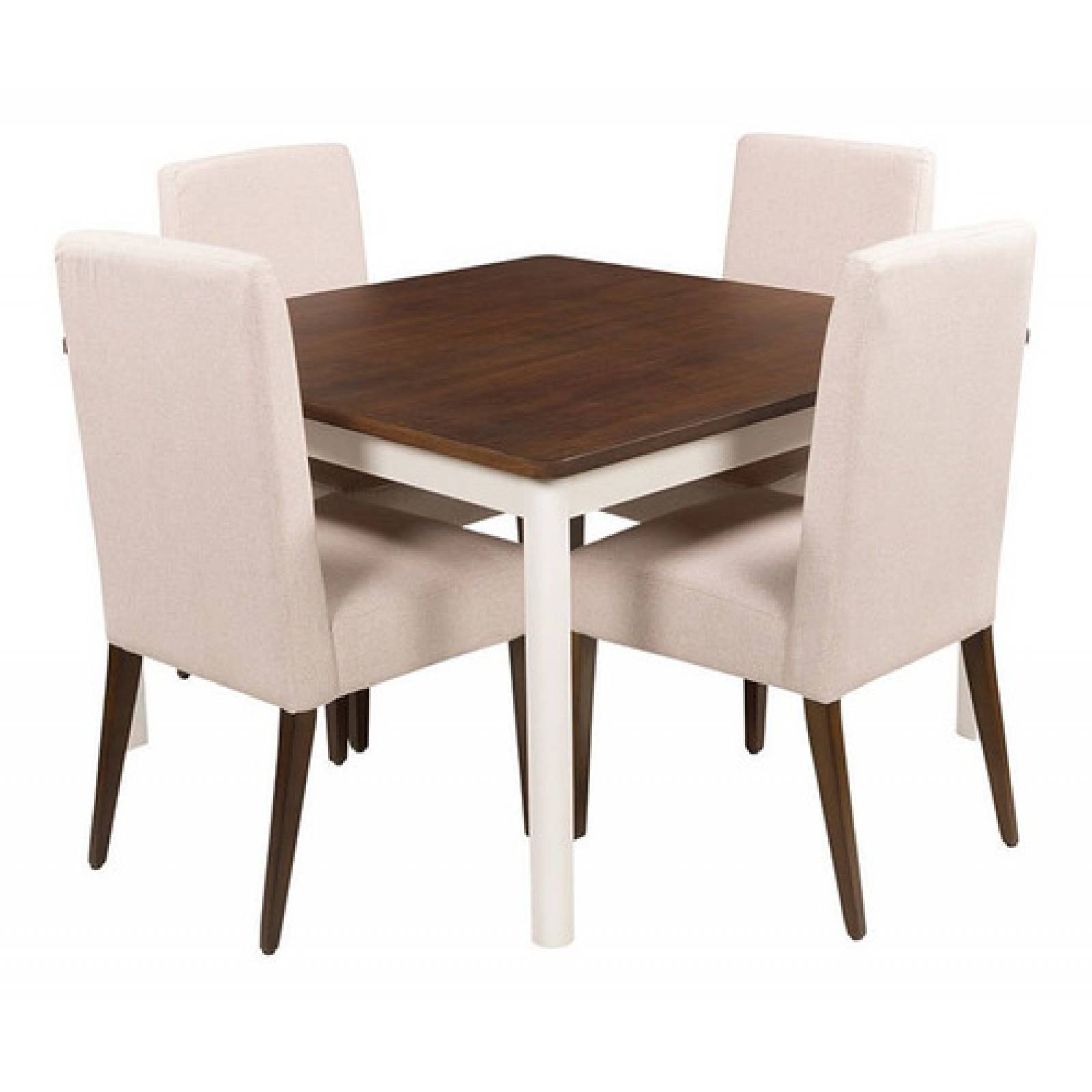 Mesa De Comedor Gaia Santo Domingo Cuadrada Madera Blanco