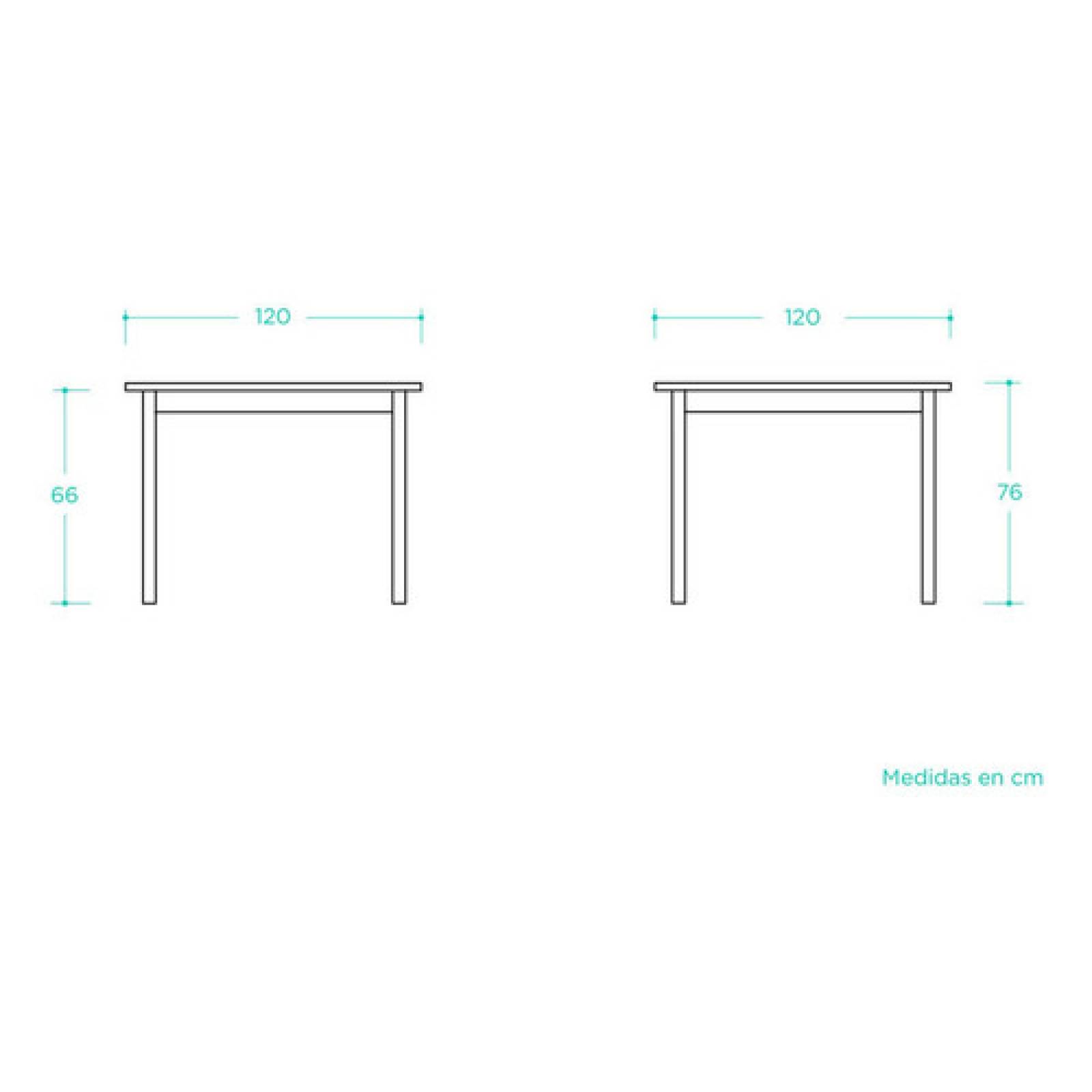 Mesa De Comedor Gaia Santo Domingo Cuadrada Madera Blanco