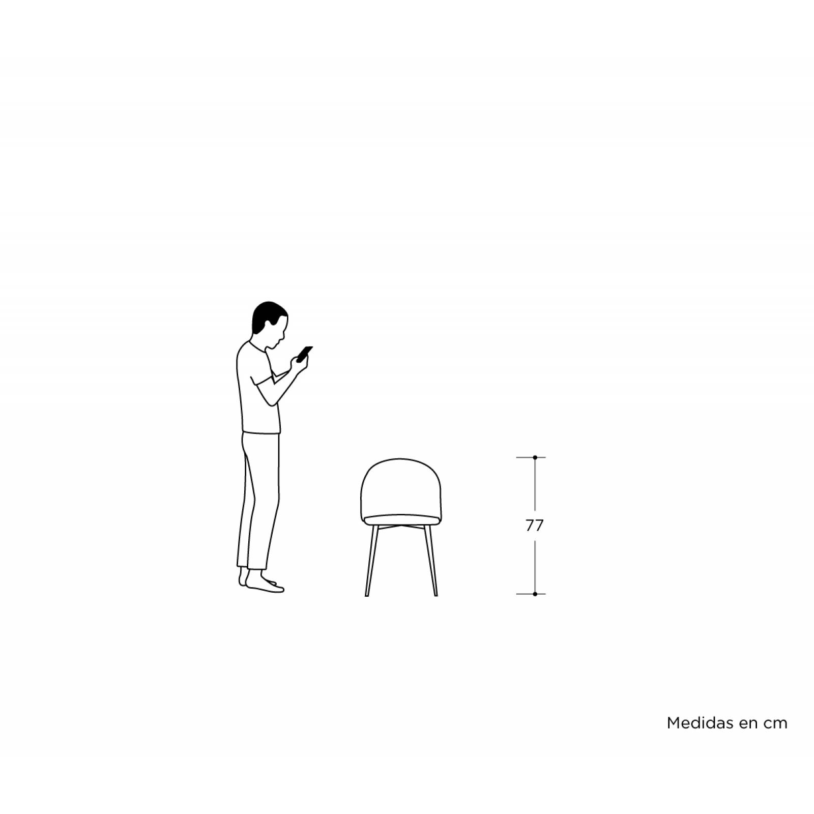 Silla Jonotla pata plateada   Naranja