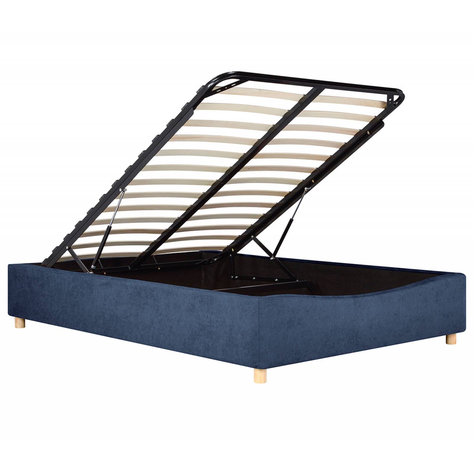Base de cama Nakane queen size   Azul marino