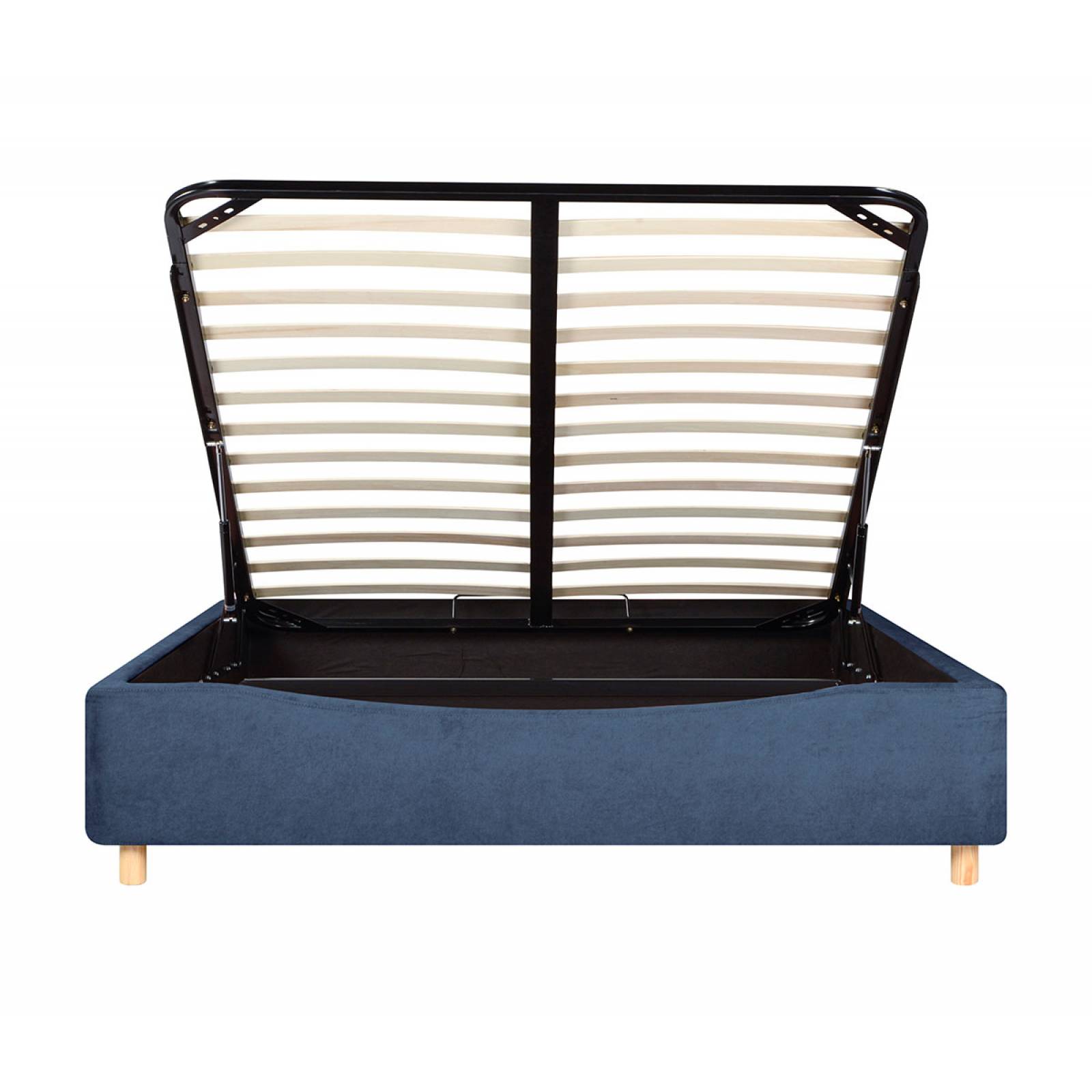 Base de cama Nakane queen size   Azul marino
