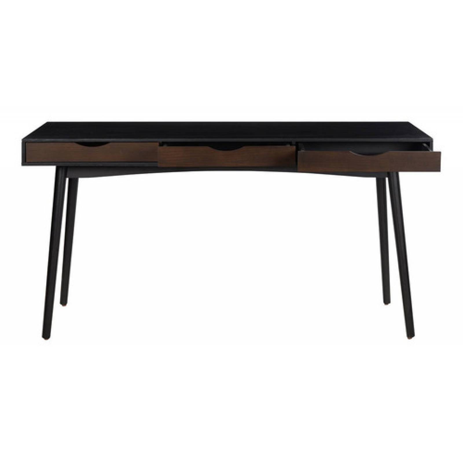 Escritorio Gaia Breton Madera Negra Minimalista 150cm Nogal