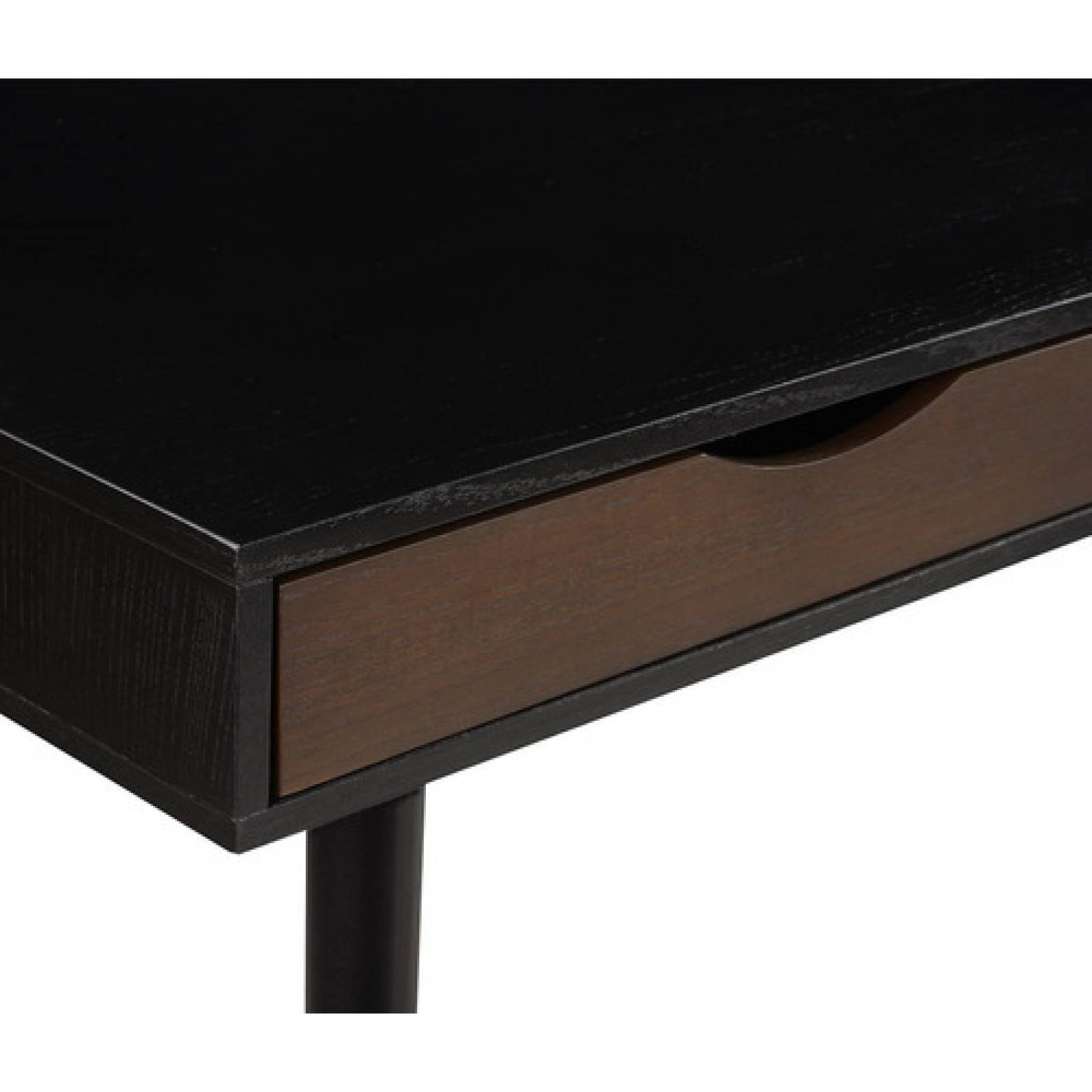 Escritorio Gaia Breton Madera Negra Minimalista 150cm Nogal