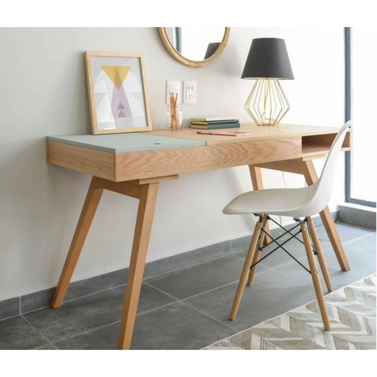 Escritorio Gaia Vallarta Madera Para Computadora Menta