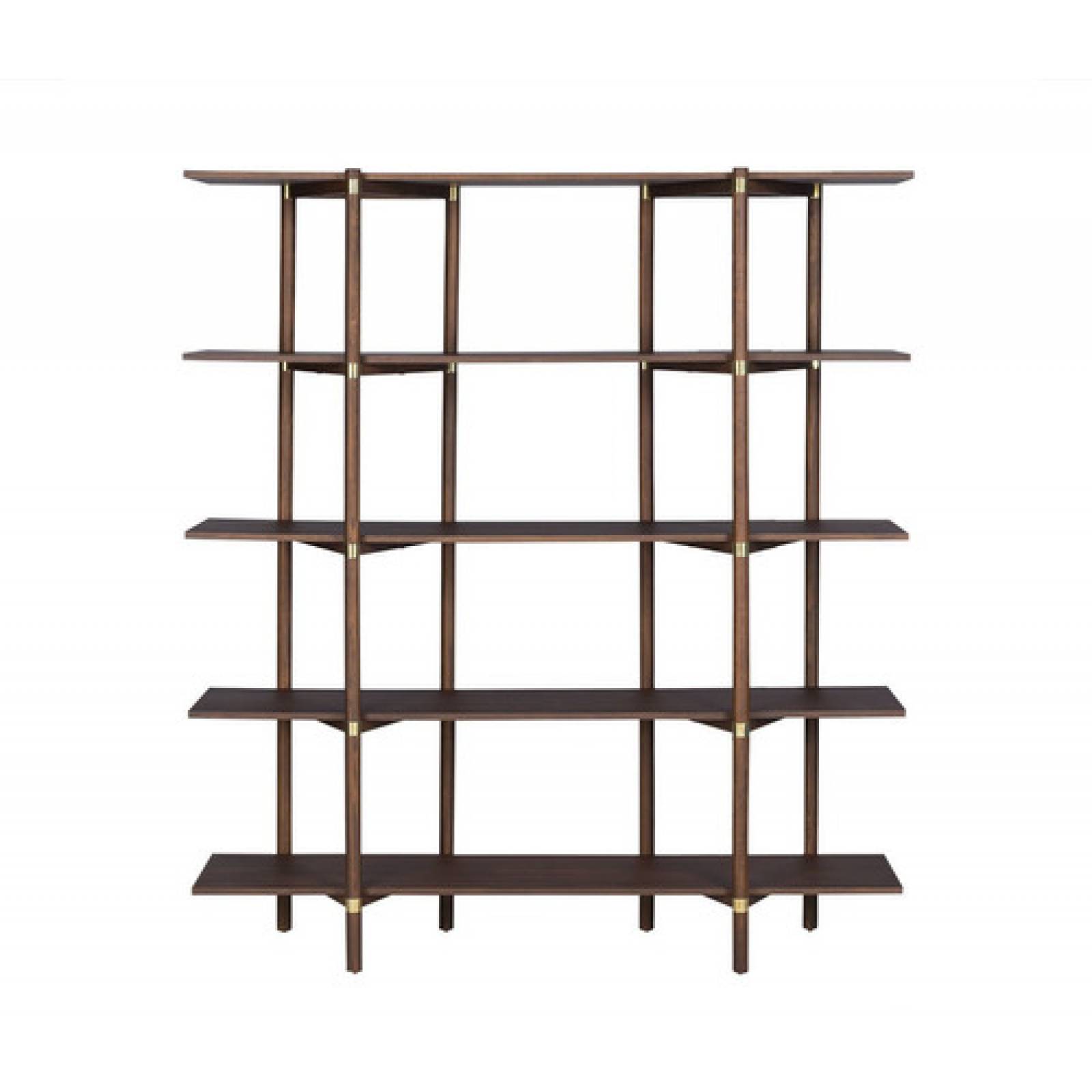 Librero Gaia Taxco Madera Nogal Clasico Vintage Organizador