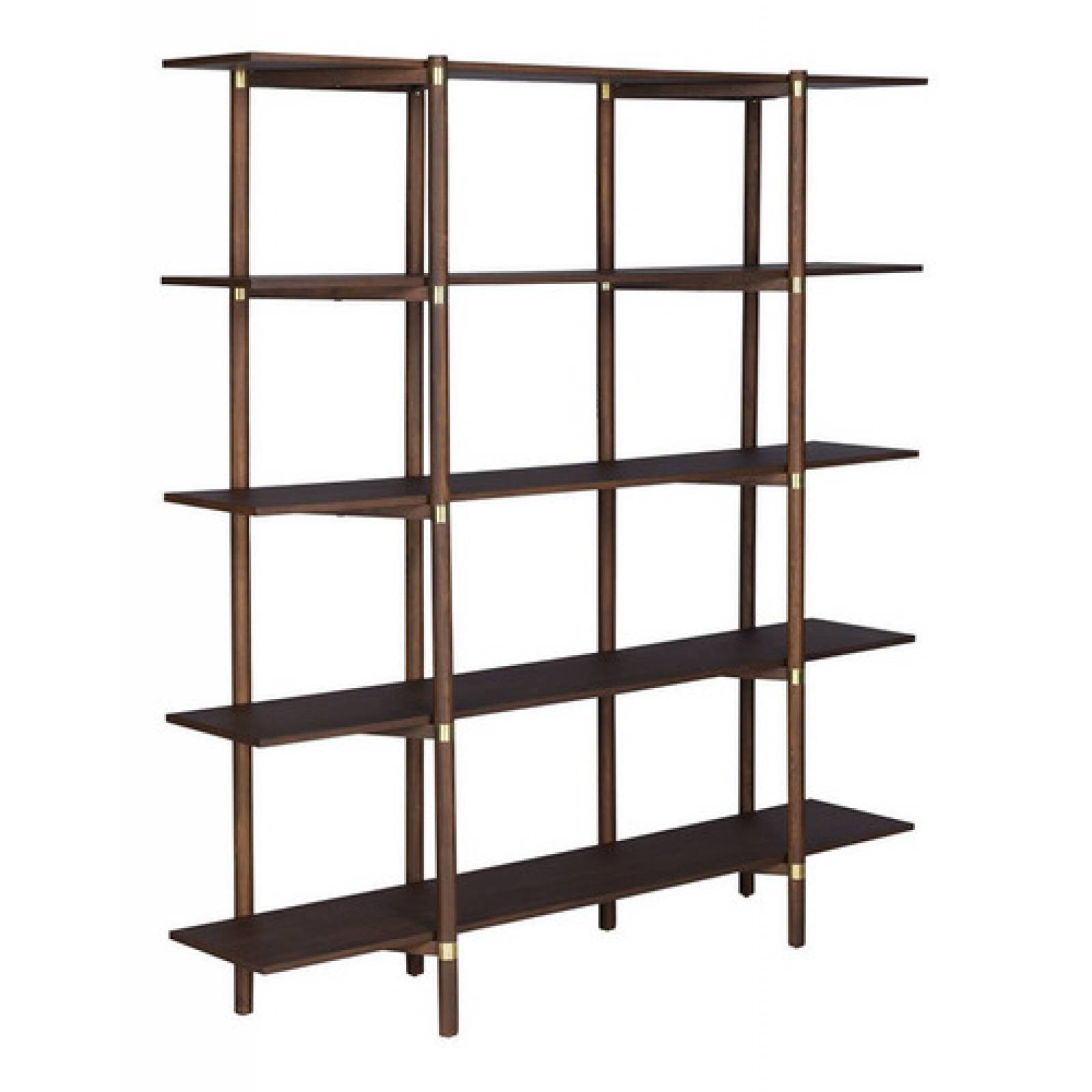 Librero Gaia Taxco Madera Nogal Clasico Vintage Organizador