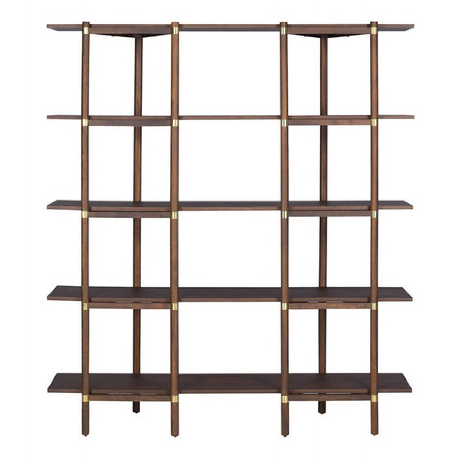 Librero Gaia Taxco Madera Nogal Clasico Vintage Organizador