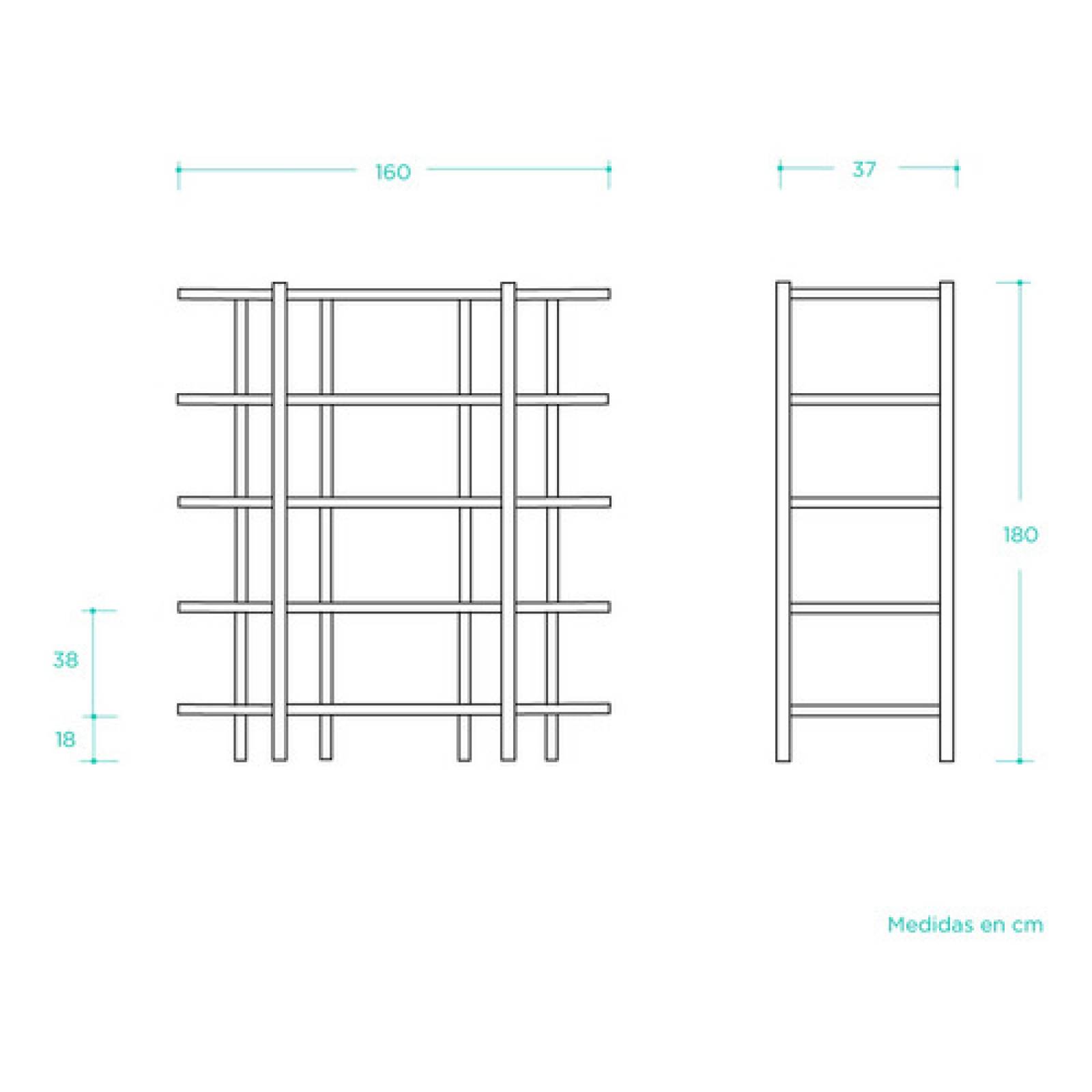 Librero Gaia Taxco Madera Nogal Clasico Vintage Organizador