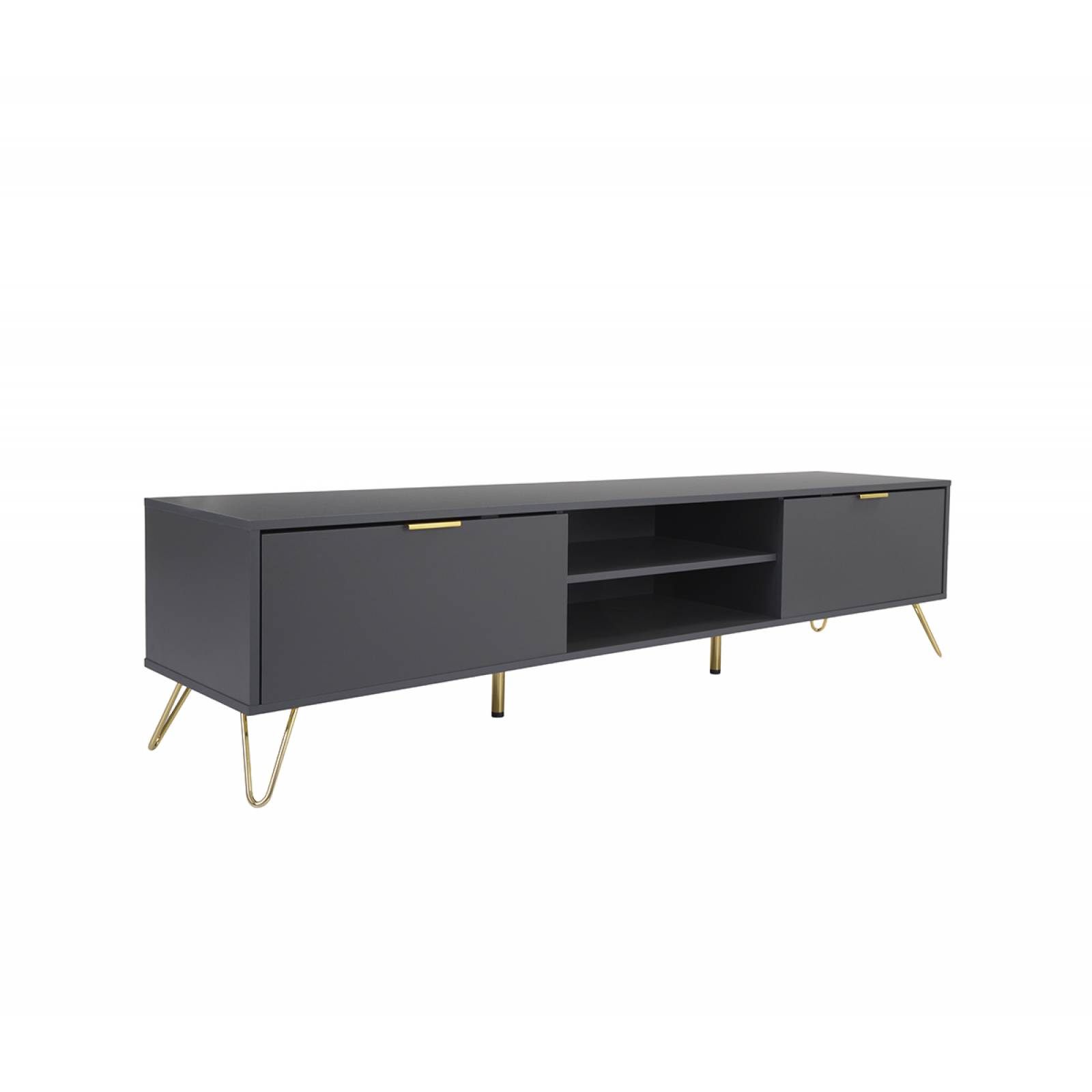 Mueble de tv Ebano   Gris oscuro