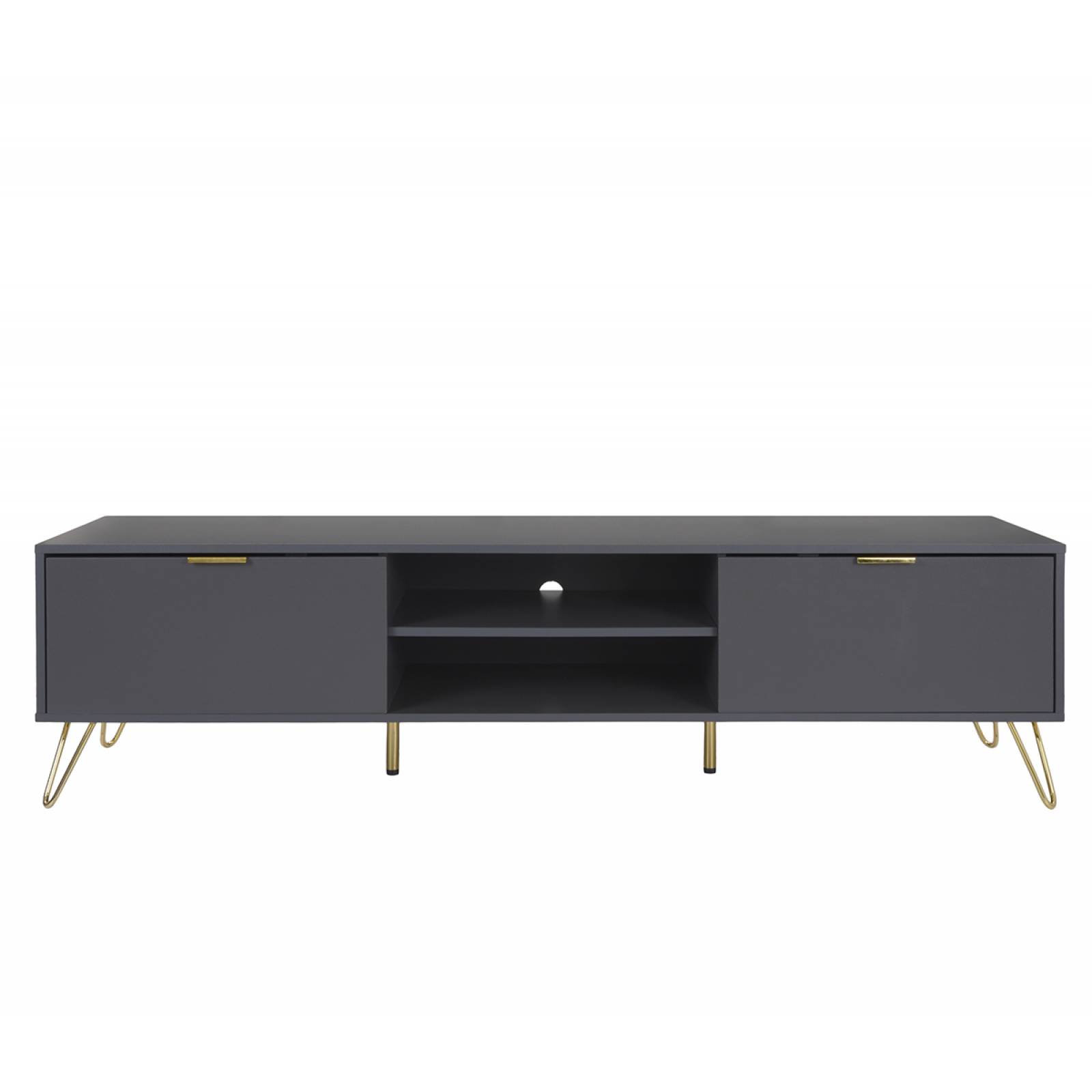 Mueble de tv Ebano   Gris oscuro